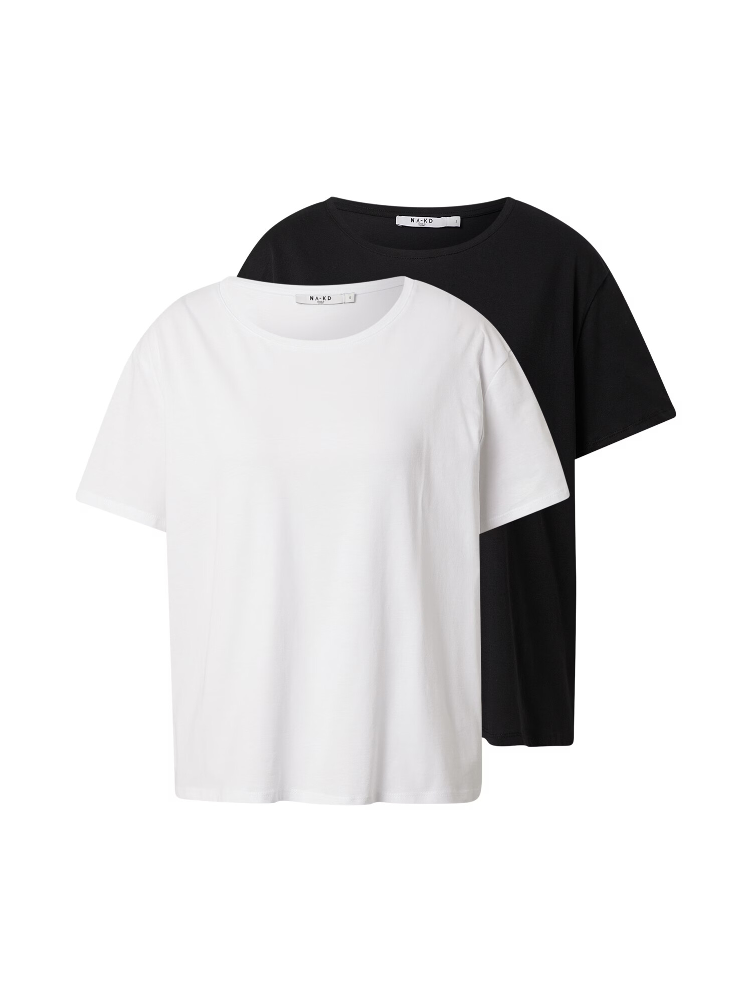 NA-KD Tricou negru / alb - Pled.ro