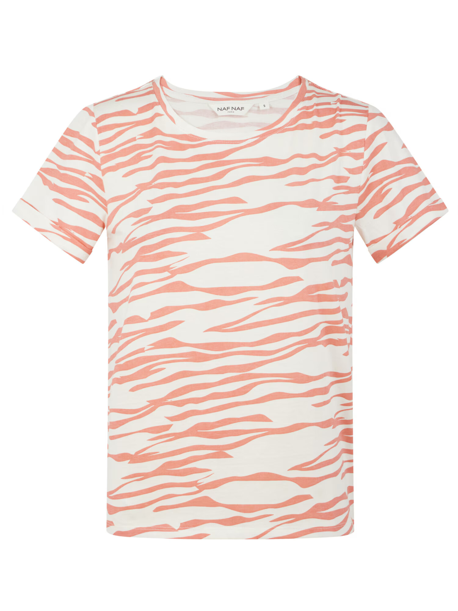 NAF NAF Tricou 'Ozebra' roz pudră / alb natural - Pled.ro