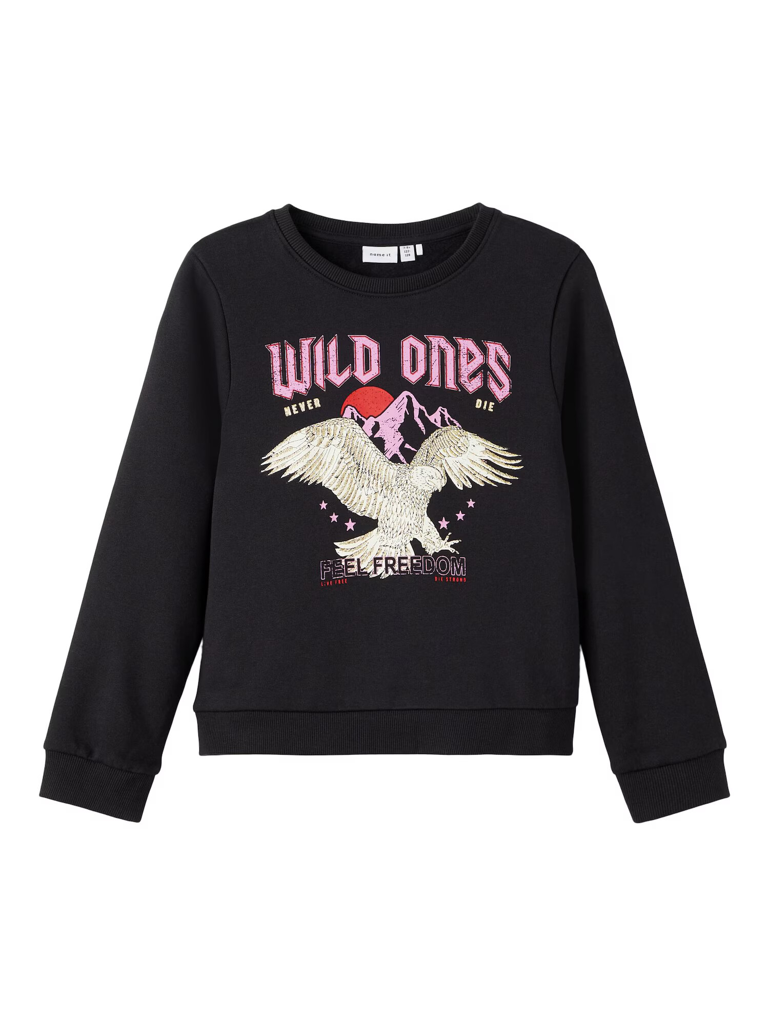 NAME IT Bluză de molton 'Wild ones' bej / roz / roz deschis / negru - Pled.ro