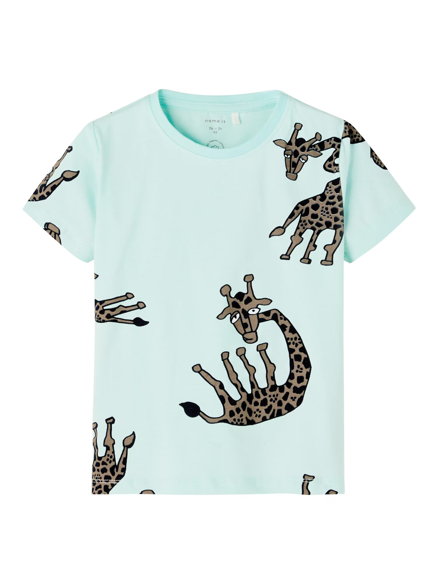 NAME IT Tricou 'JESAN' albastru aqua / maro închis / negru - Pled.ro