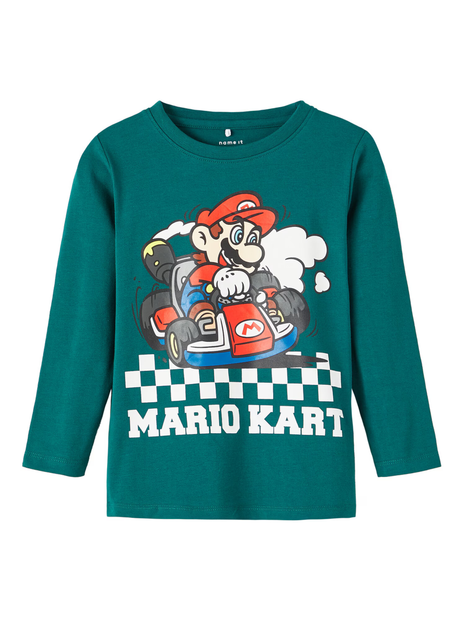 NAME IT Tricou 'Mario Kart' verde / roșu / alb - Pled.ro