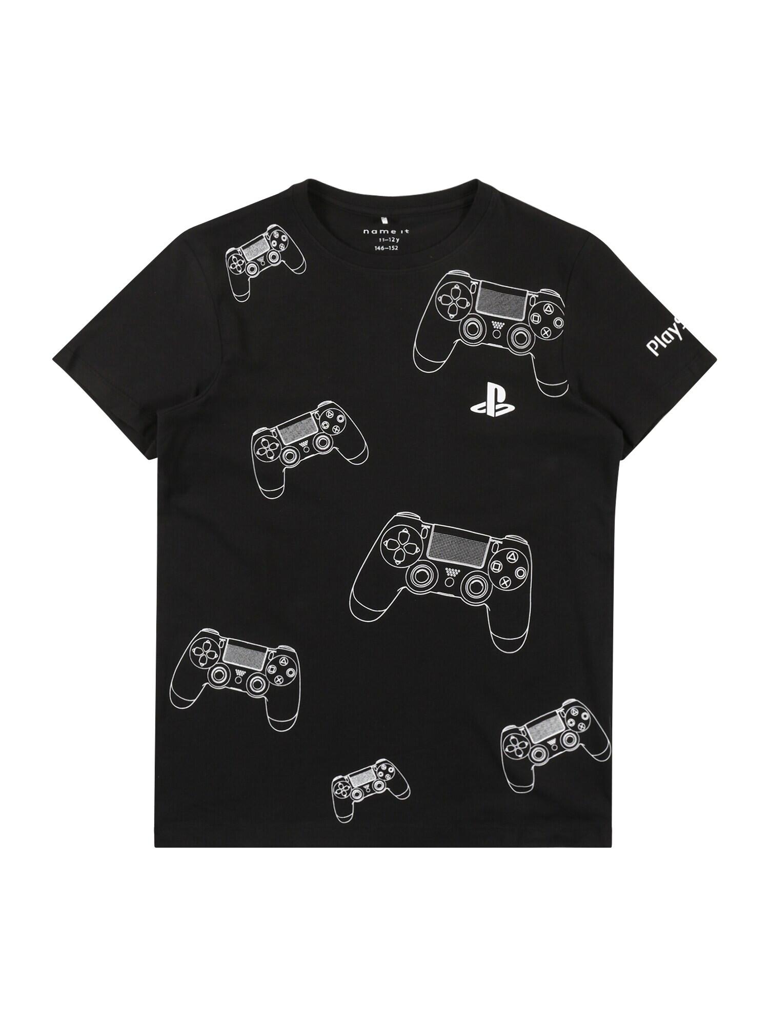 NAME IT Tricou 'Playstation Alfe' negru / alb - Pled.ro