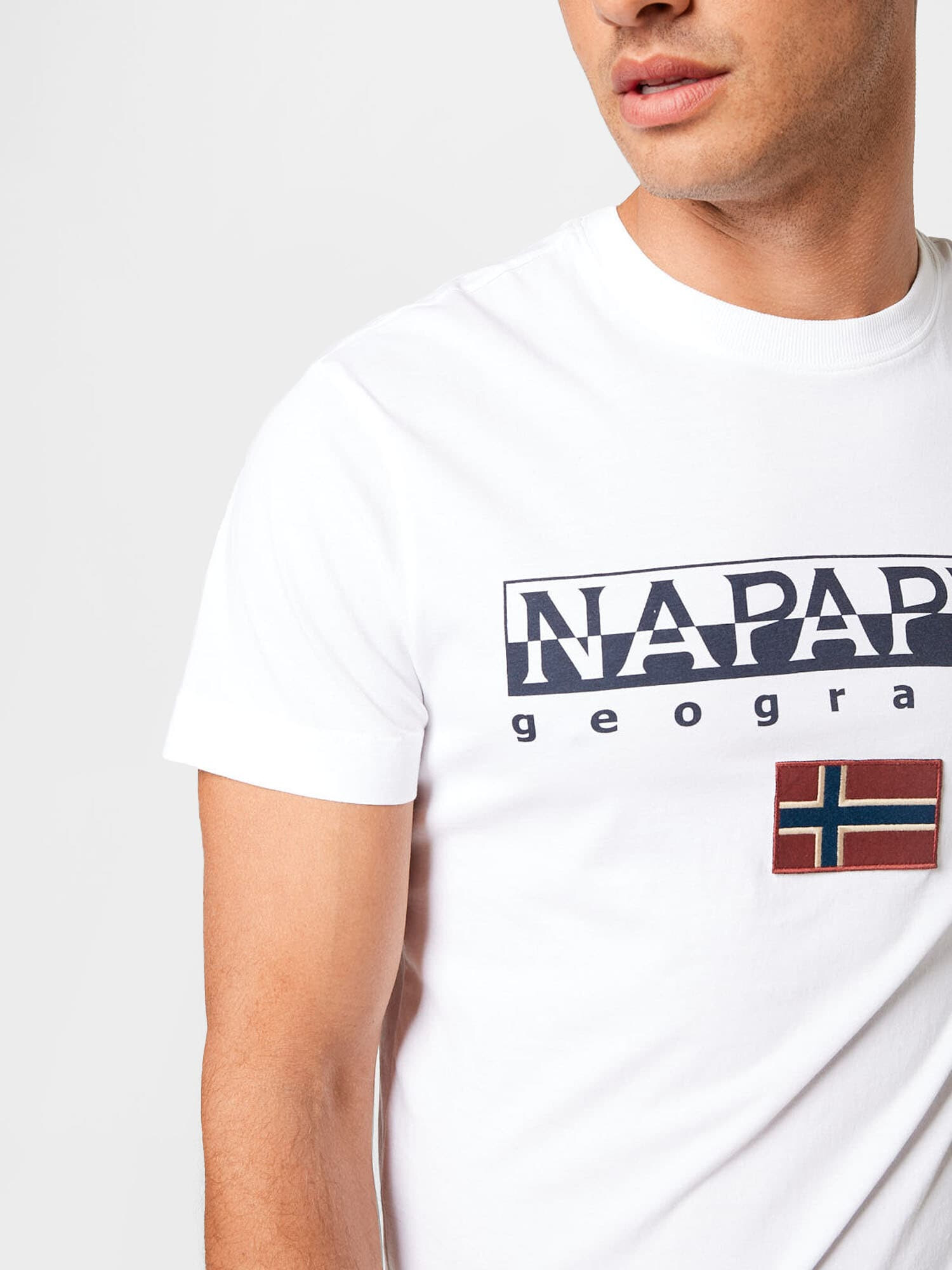 NAPAPIJRI Tricou 'AYAS' bleumarin / roșu / alb - Pled.ro