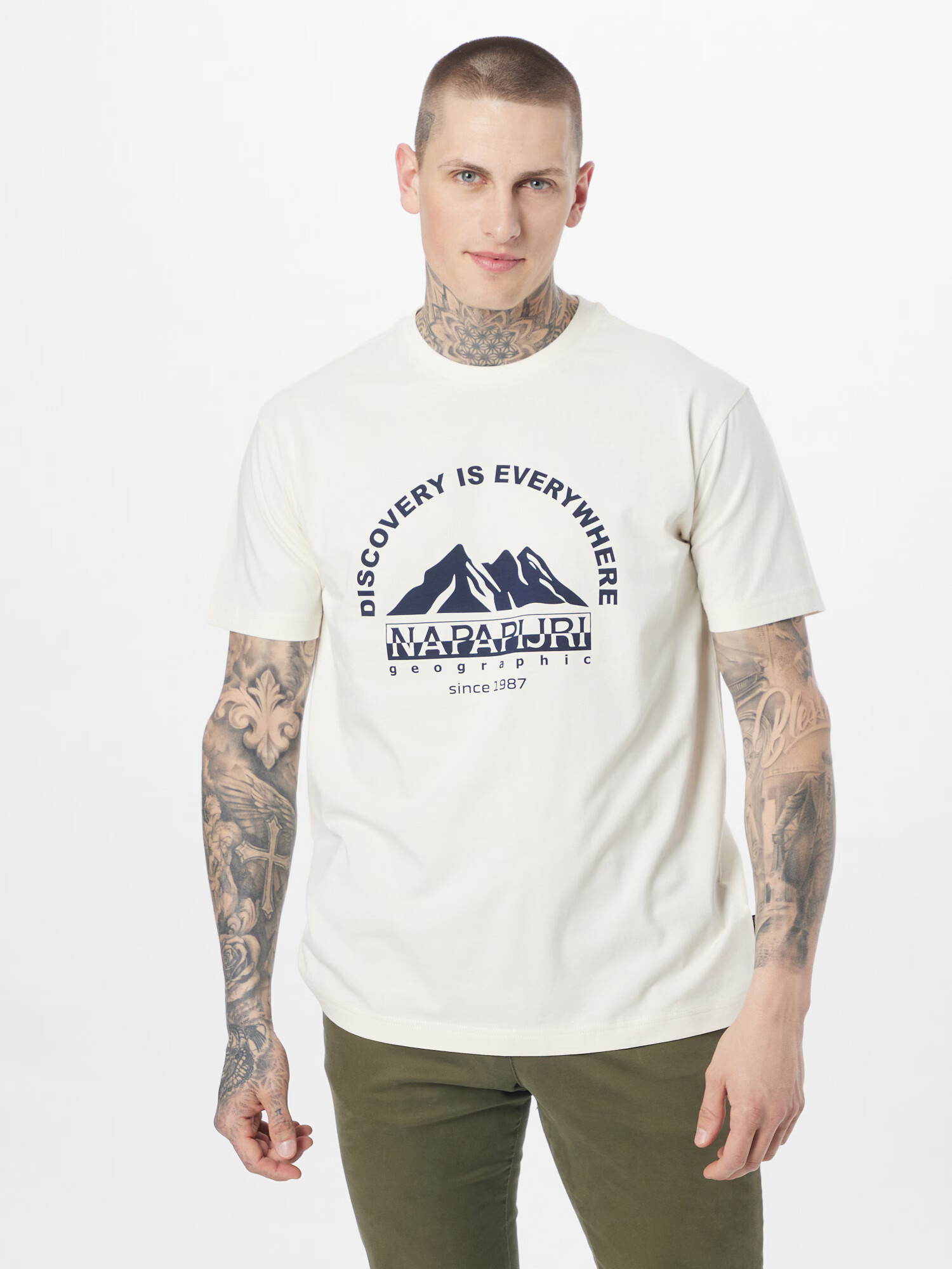 NAPAPIJRI Tricou 'FREESTYLE' bleumarin / alb - Pled.ro