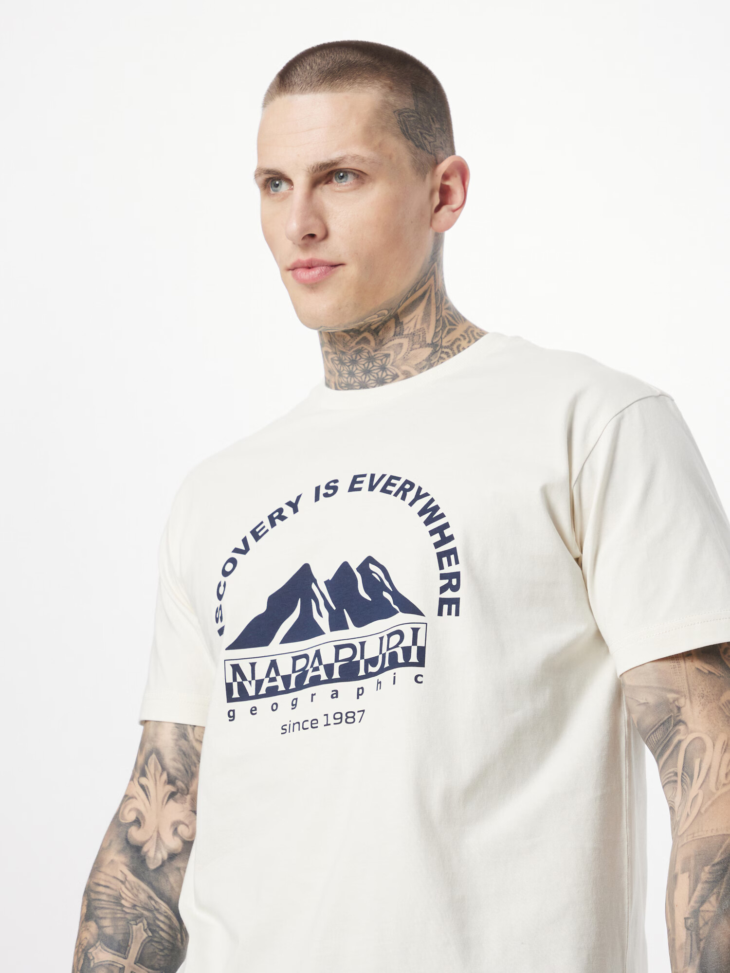 NAPAPIJRI Tricou 'FREESTYLE' bleumarin / alb - Pled.ro