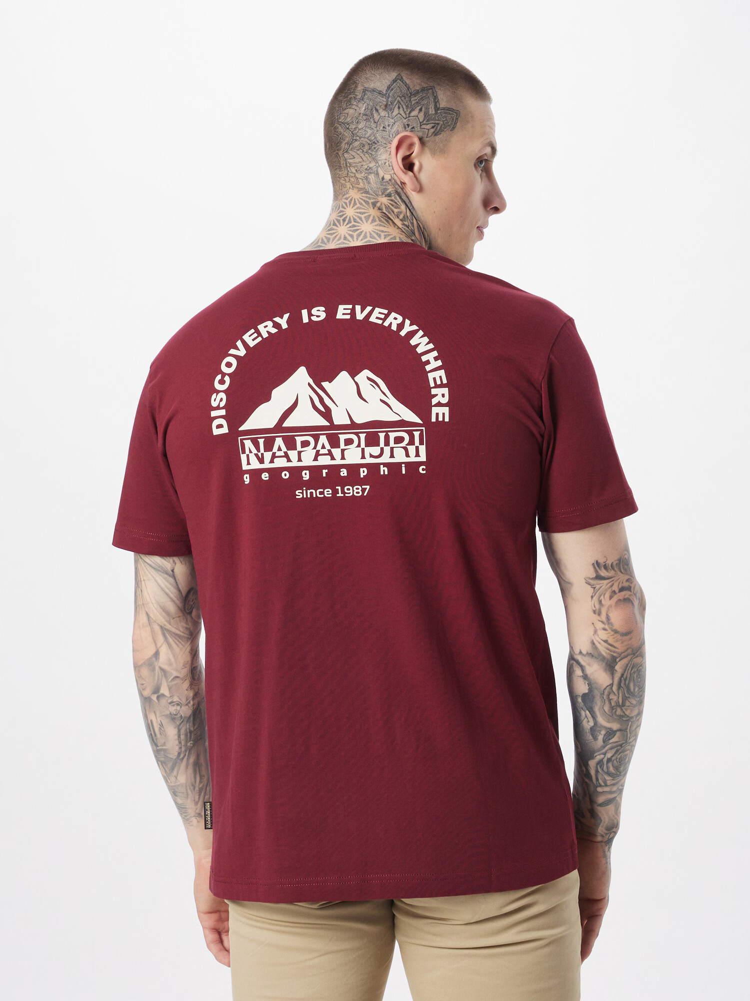 NAPAPIJRI Tricou 'FREESTYLE' roșu merlot / alb - Pled.ro