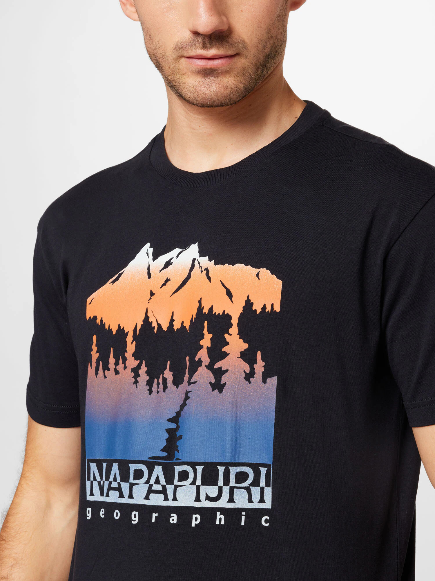 NAPAPIJRI Tricou 'HILL' albastru deschis / portocaliu / negru / alb - Pled.ro