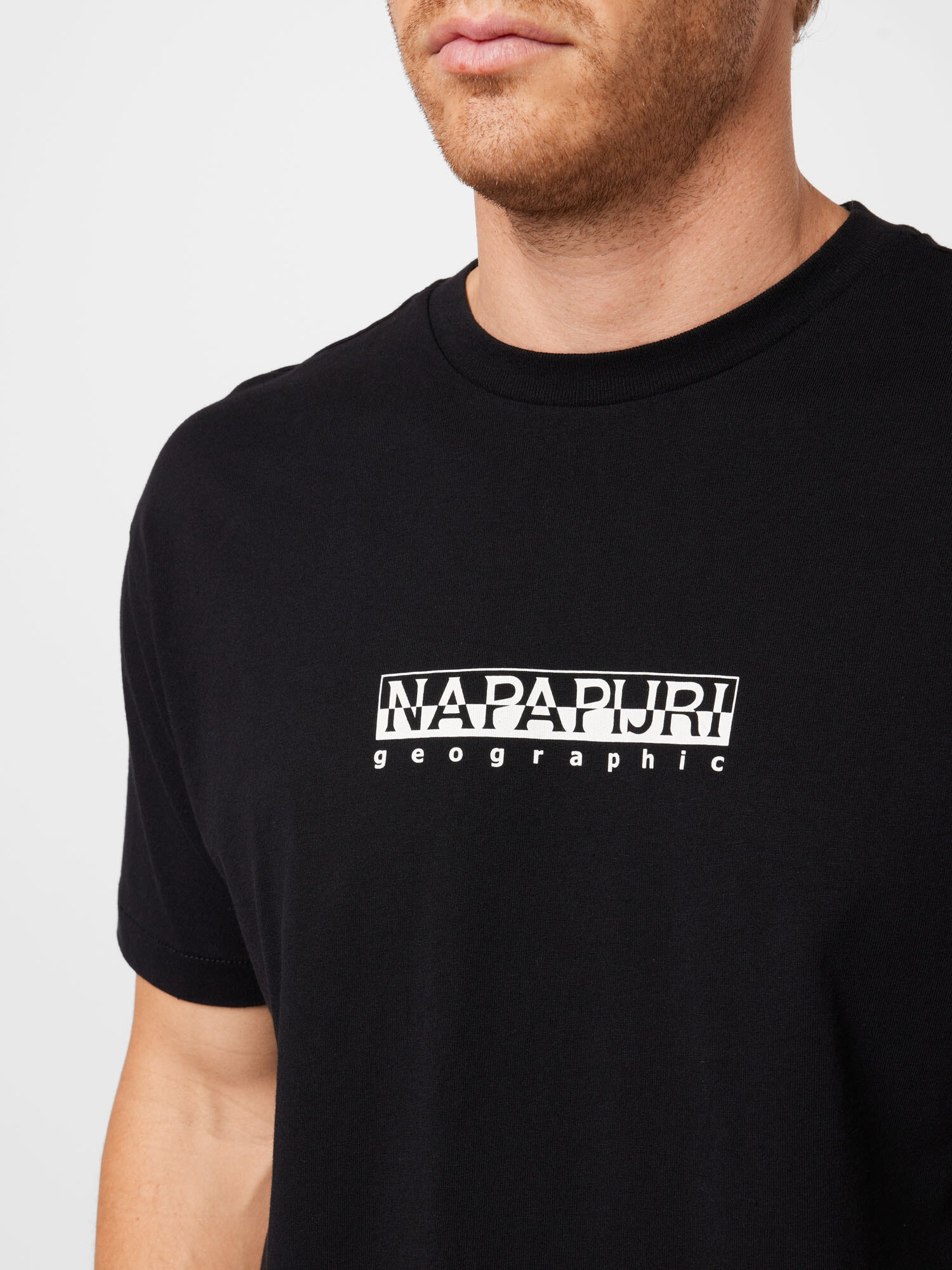 NAPAPIJRI Tricou negru / alb - Pled.ro