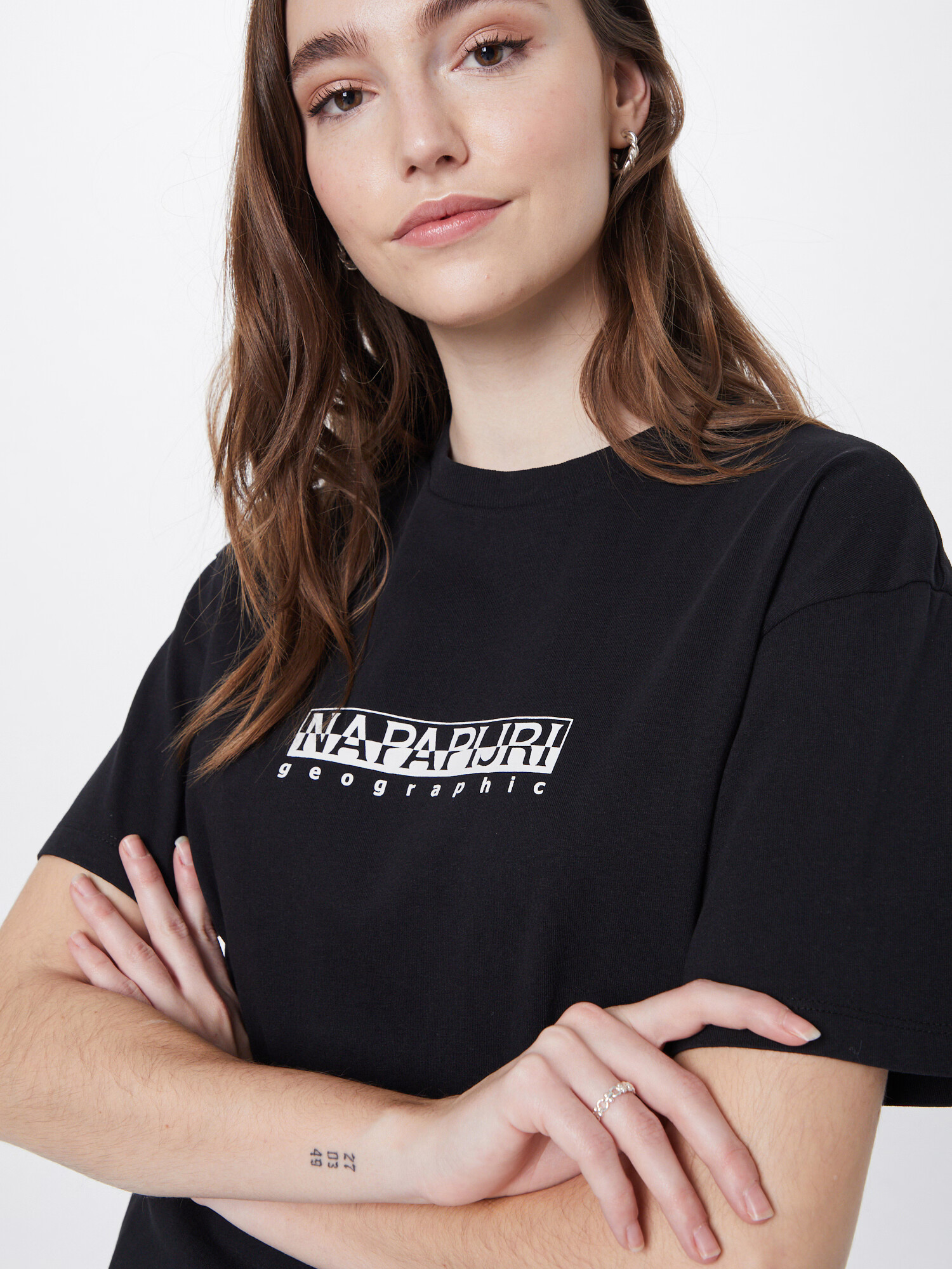 NAPAPIJRI Tricou negru / alb - Pled.ro