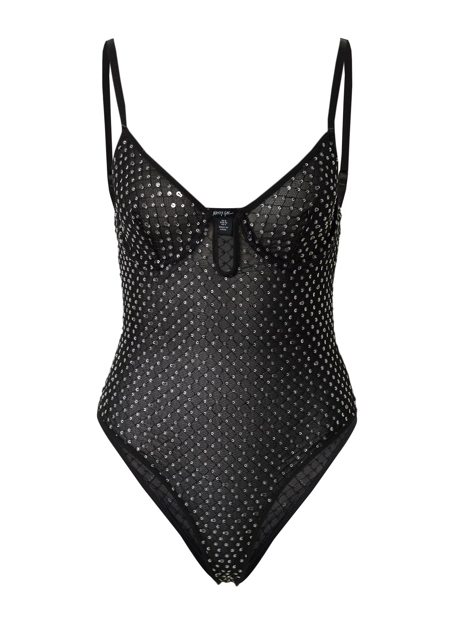 Nasty Gal Body negru / argintiu - Pled.ro