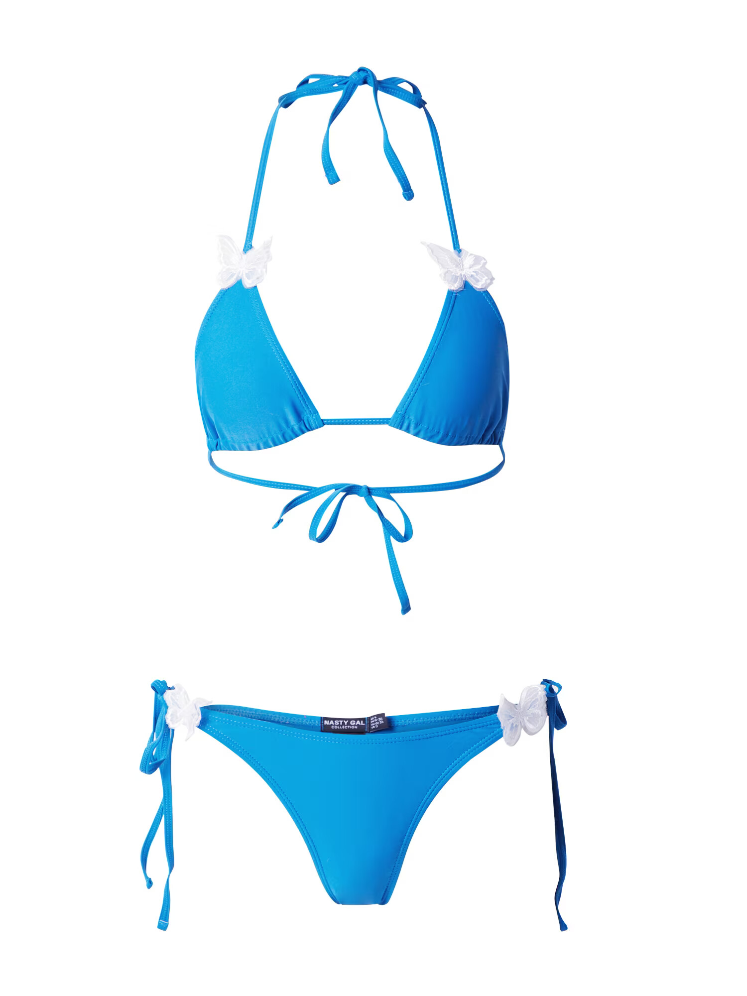 Nasty Gal Costum de baie două piese albastru cobalt / alb - Pled.ro