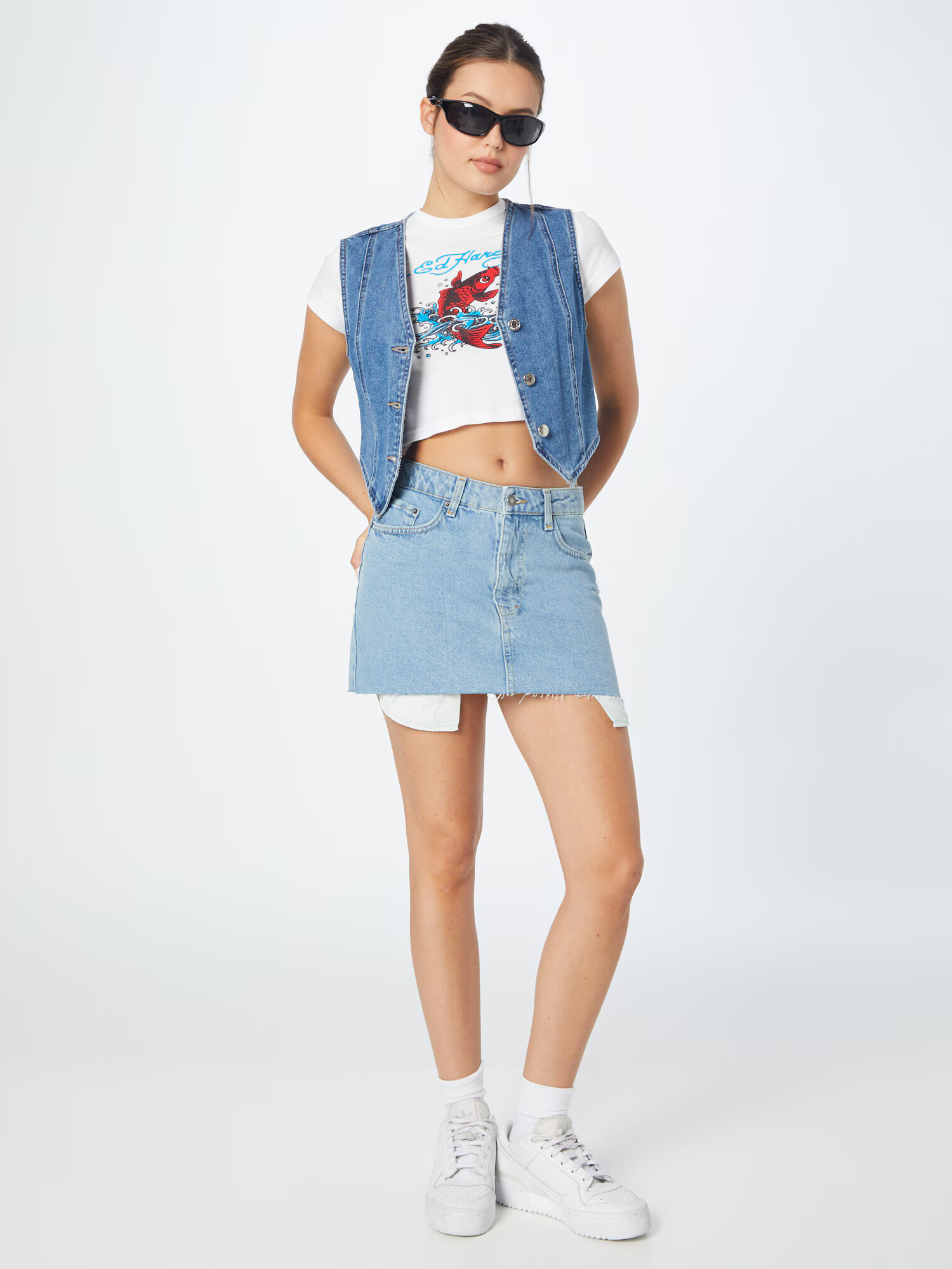 Nasty Gal Fustă albastru denim - Pled.ro