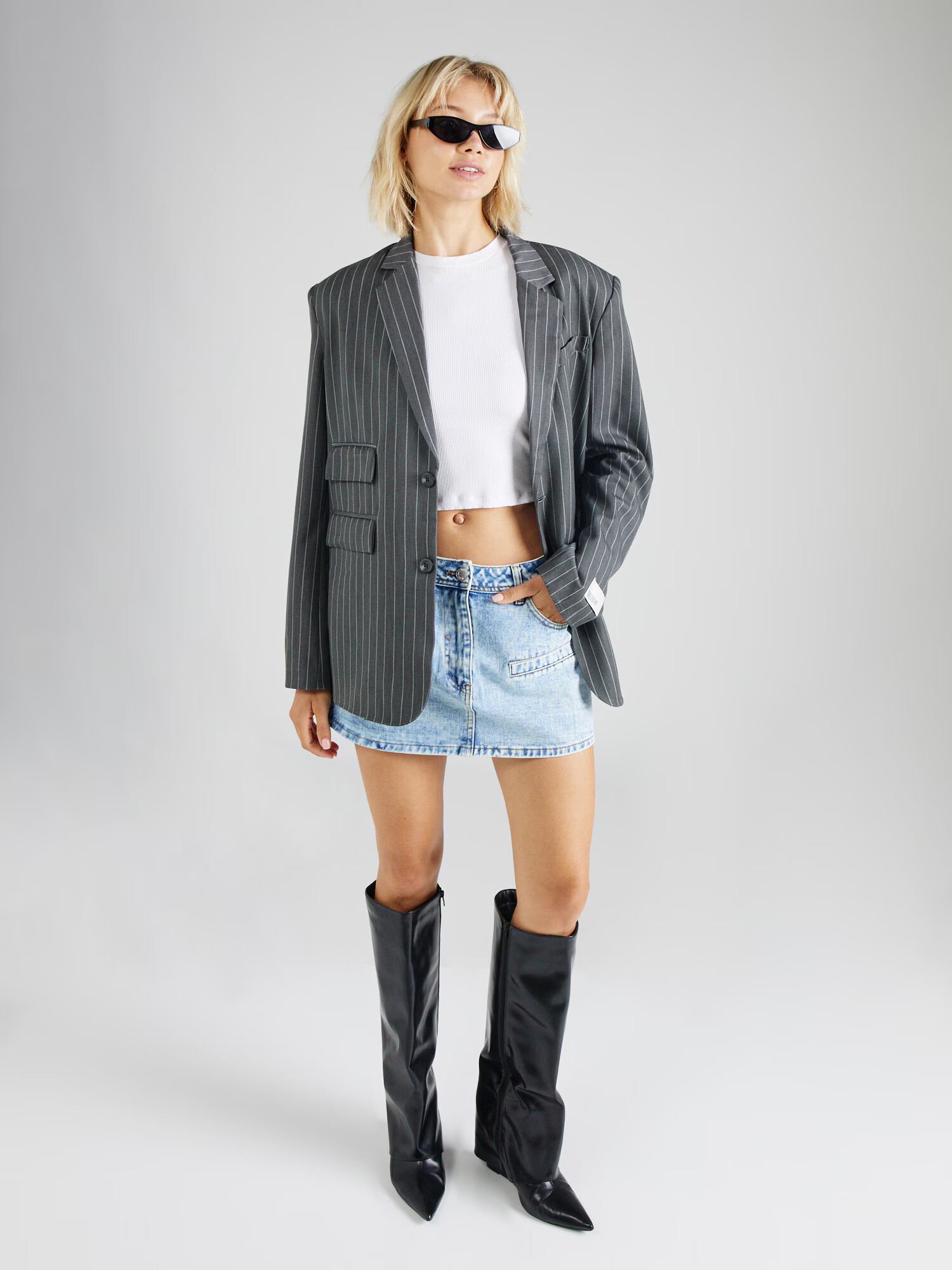 Nasty Gal Fustă albastru denim - Pled.ro