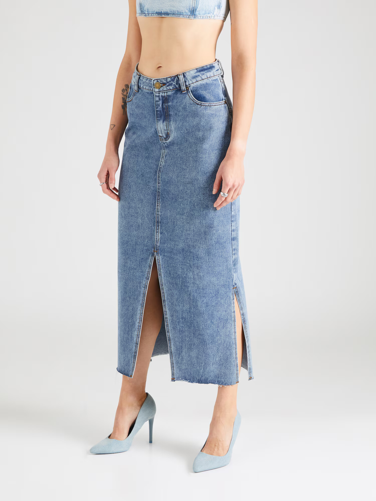 Nasty Gal Fustă 'Star Bum' albastru denim - Pled.ro