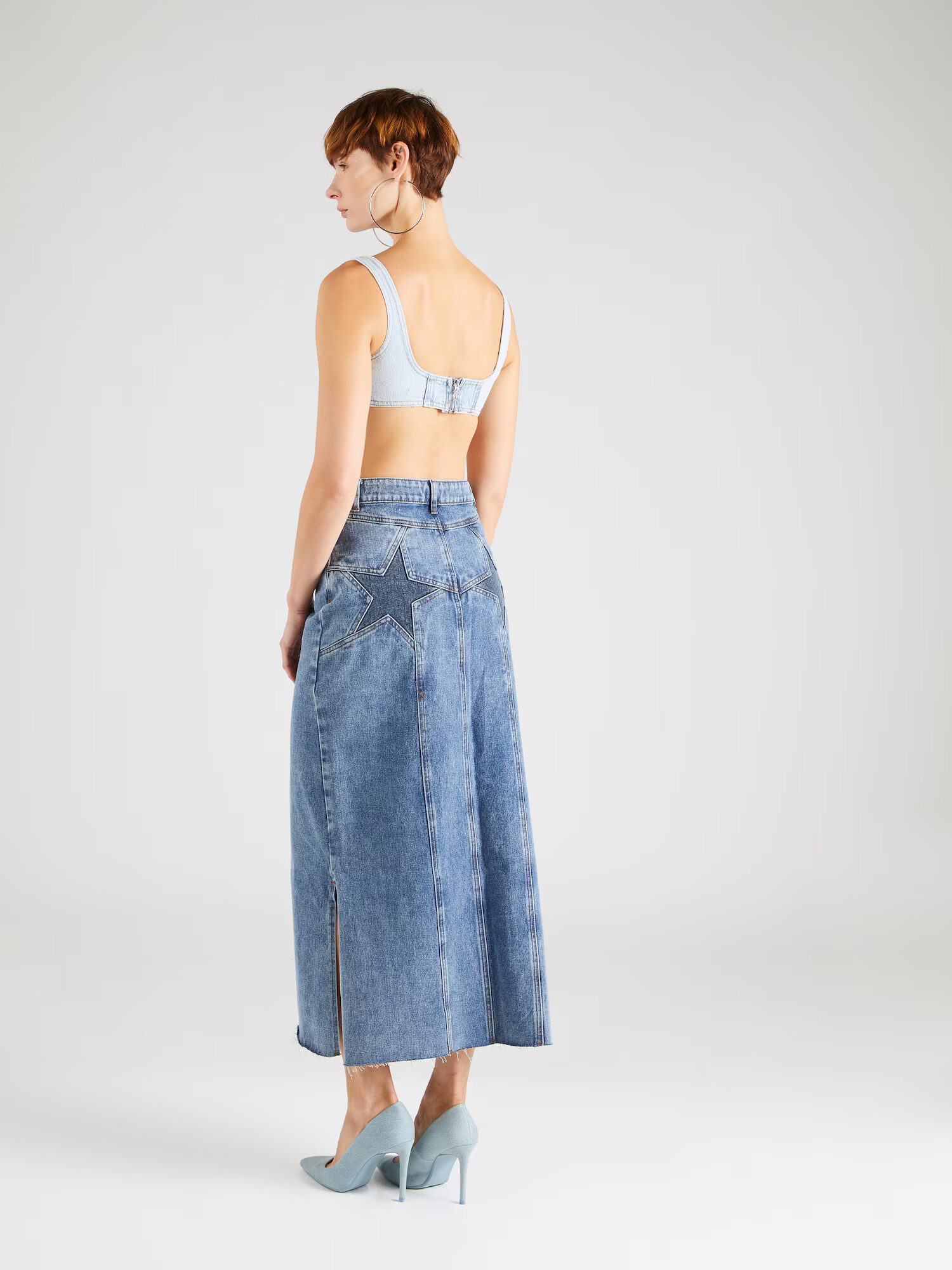 Nasty Gal Fustă 'Star Bum' albastru denim - Pled.ro