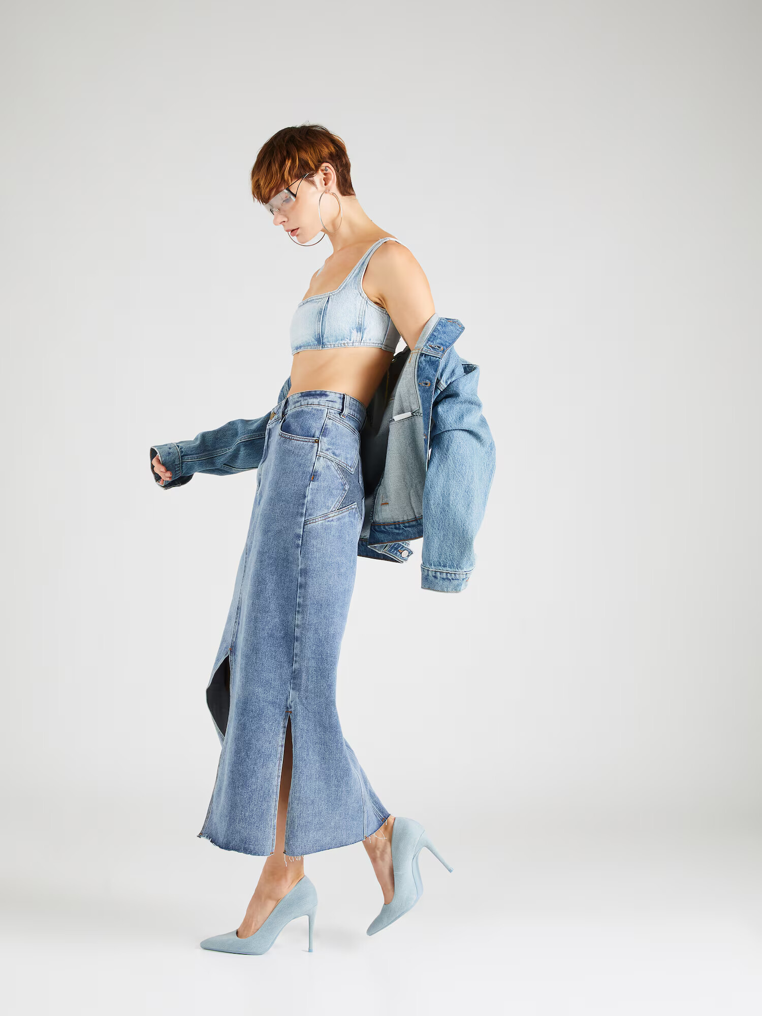 Nasty Gal Fustă 'Star Bum' albastru denim - Pled.ro