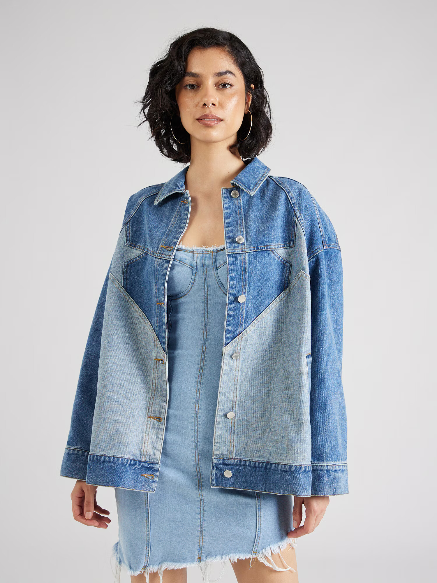 Nasty Gal Geacă de primăvară-toamnă albastru denim / albastru deschis - Pled.ro