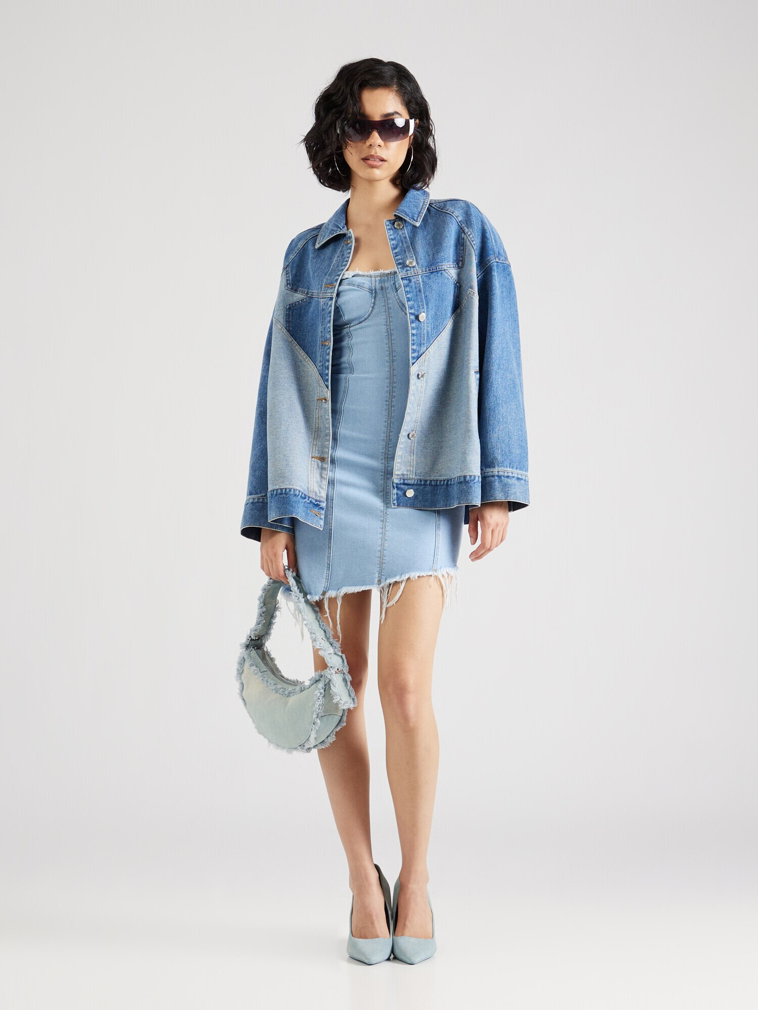 Nasty Gal Geacă de primăvară-toamnă albastru denim / albastru deschis - Pled.ro