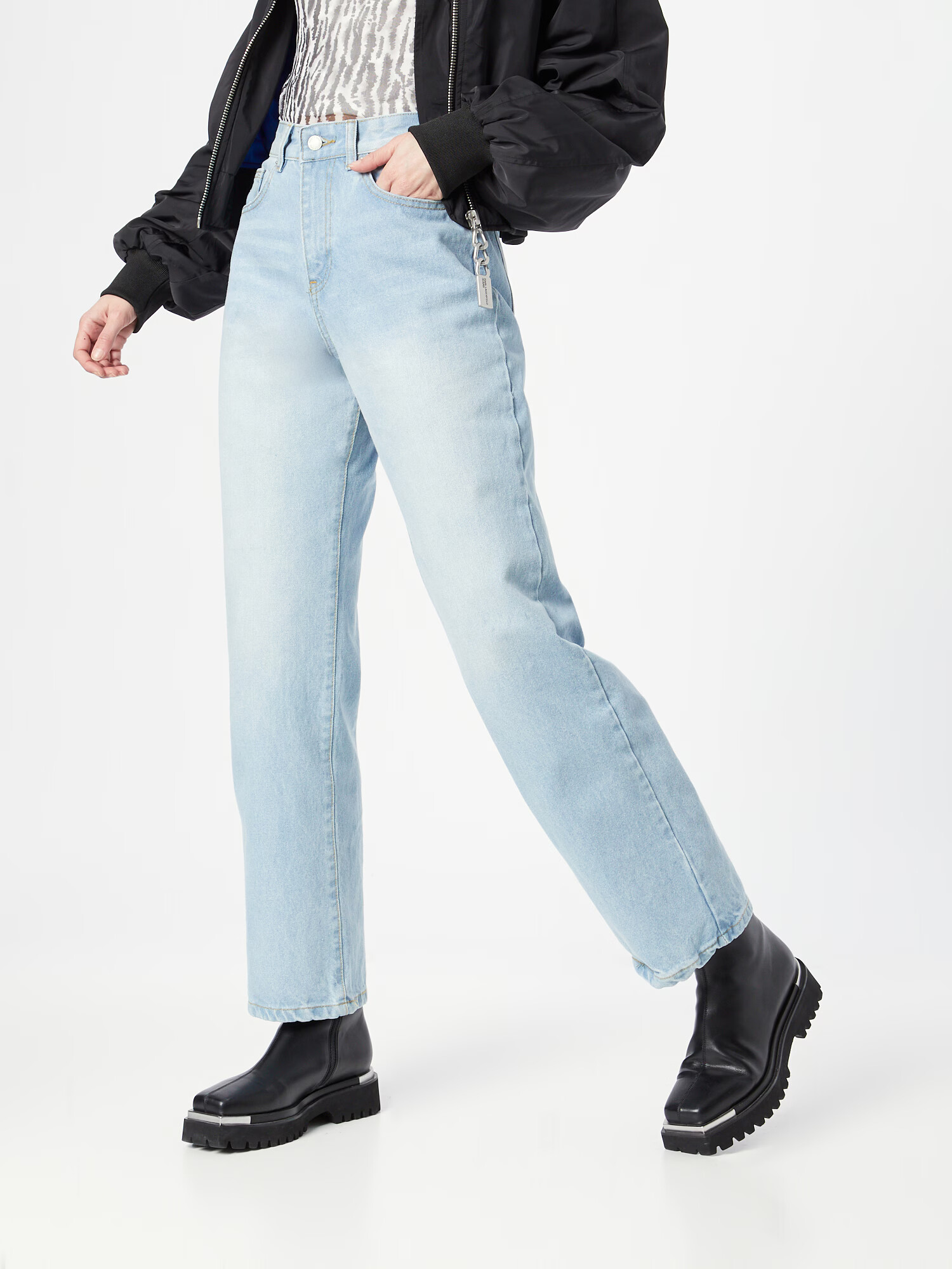 Nasty Gal Jeans albastru deschis - Pled.ro