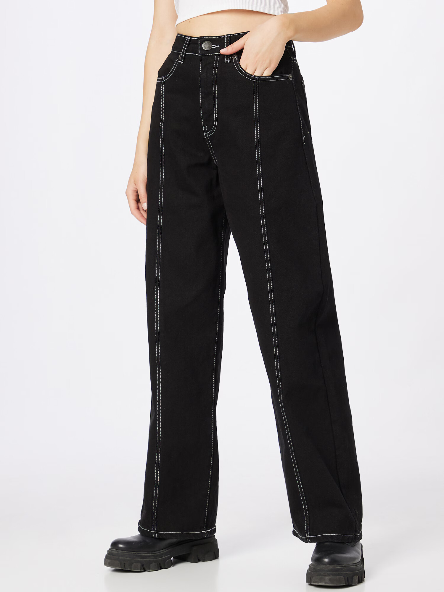 Nasty Gal Jeans negru - Pled.ro