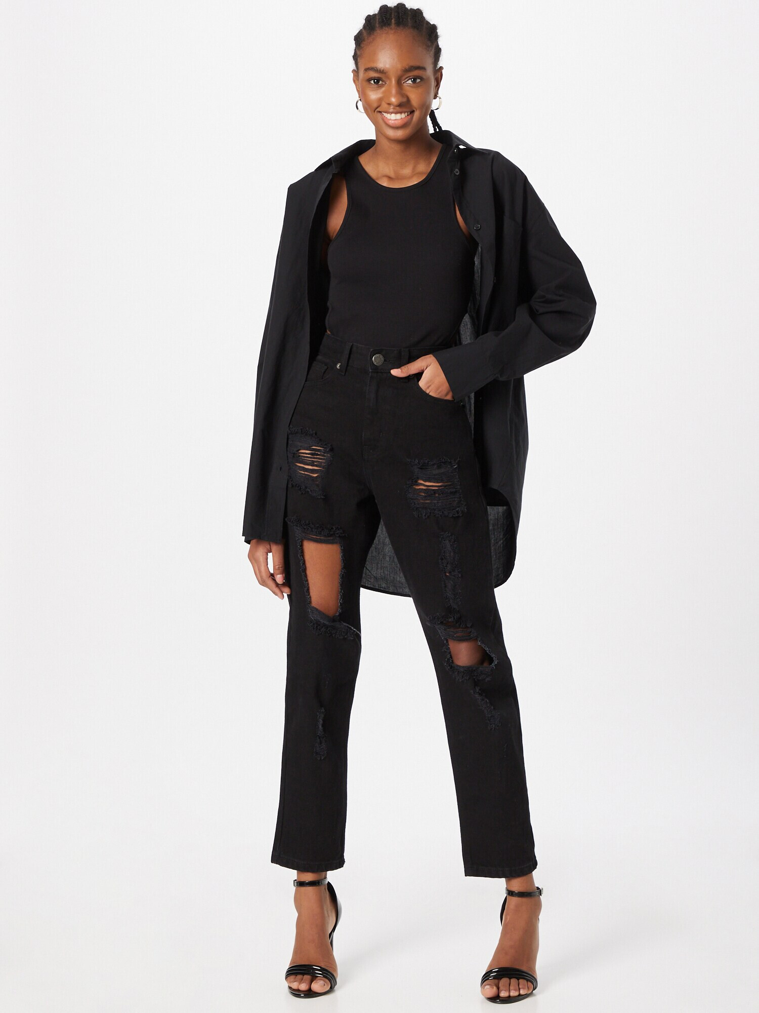 Nasty Gal Jeans negru - Pled.ro