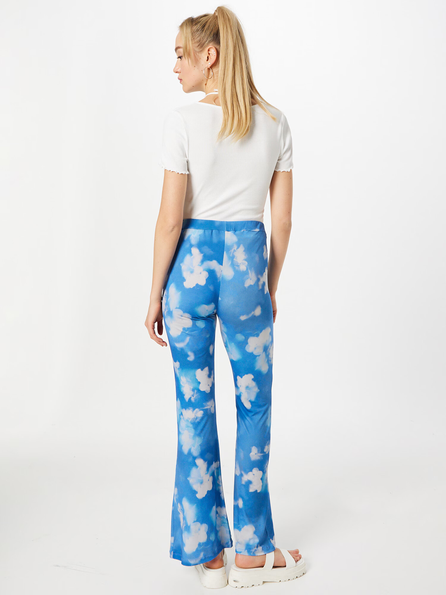 Nasty Gal Pantaloni albastru / azuriu / alb - Pled.ro