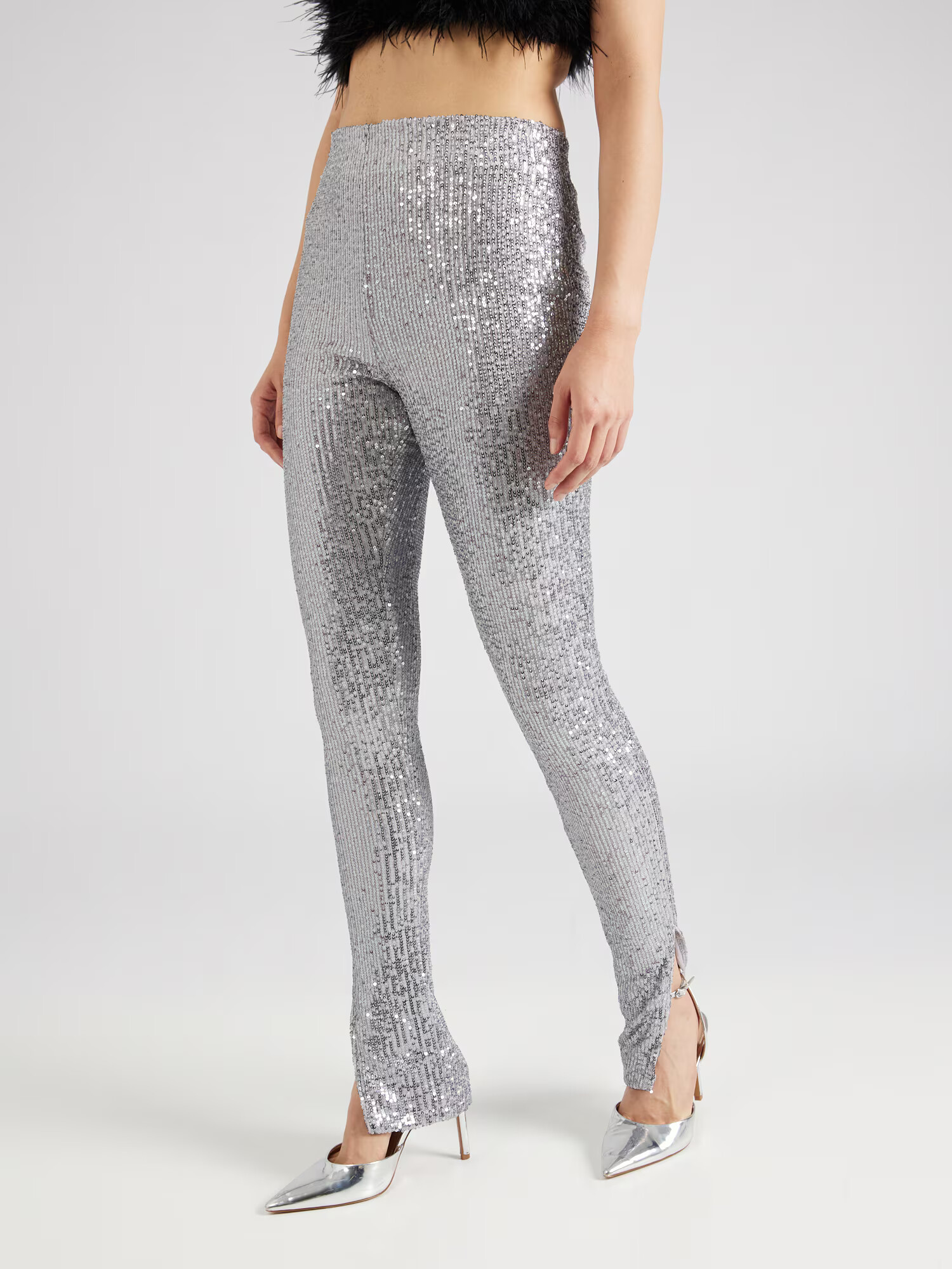 Nasty Gal Pantaloni argintiu - Pled.ro