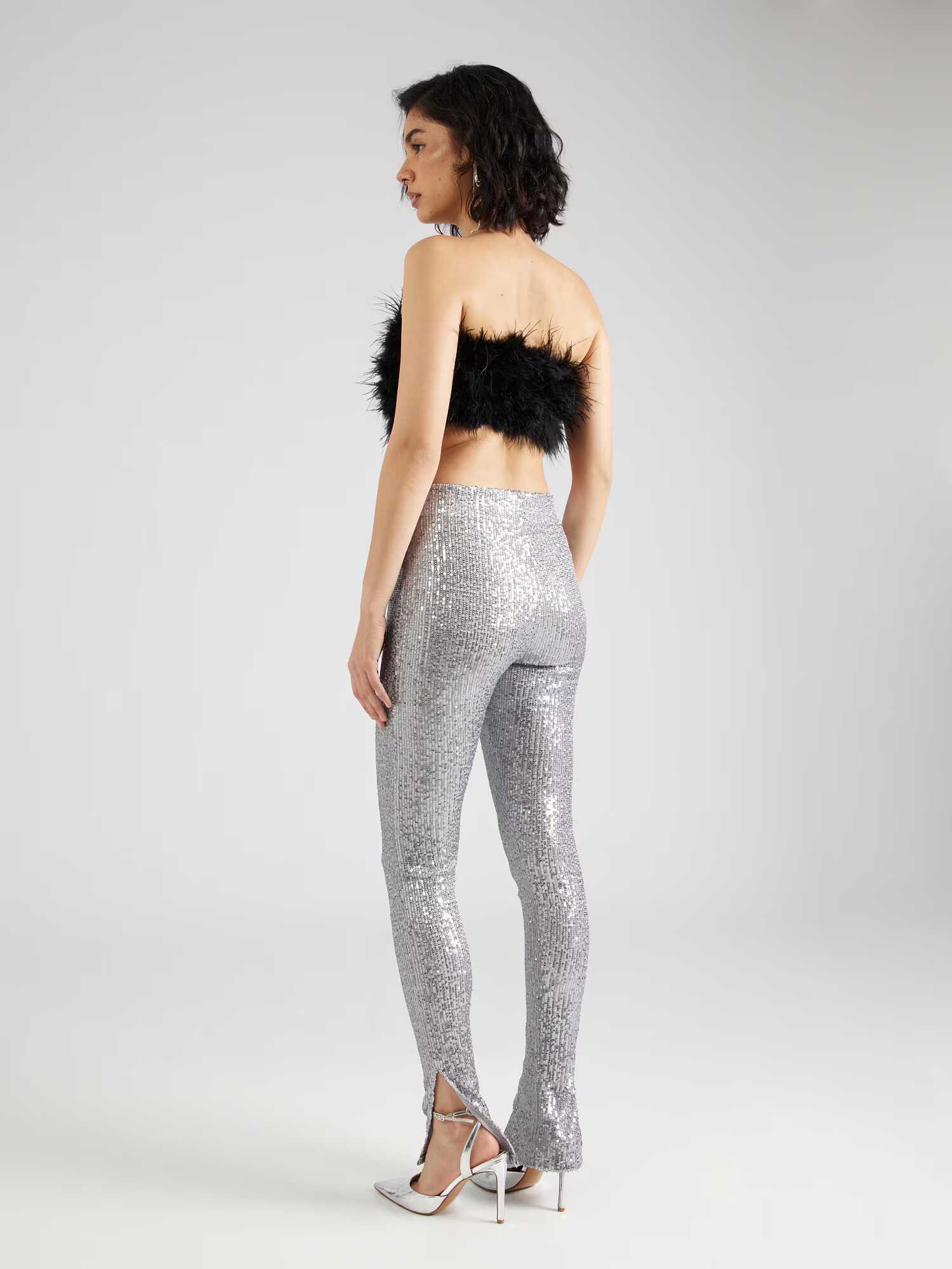 Nasty Gal Pantaloni argintiu - Pled.ro