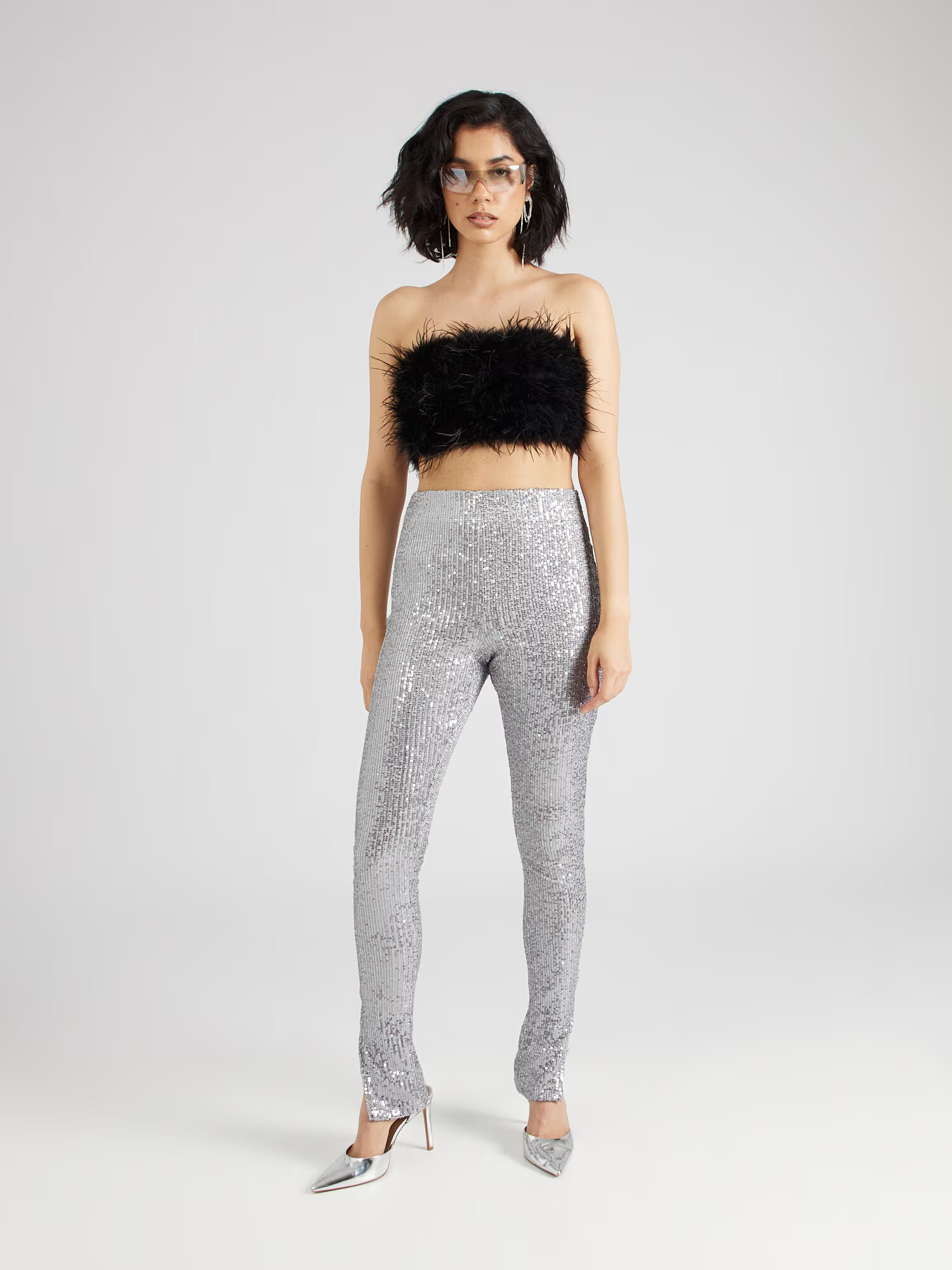 Nasty Gal Pantaloni argintiu - Pled.ro