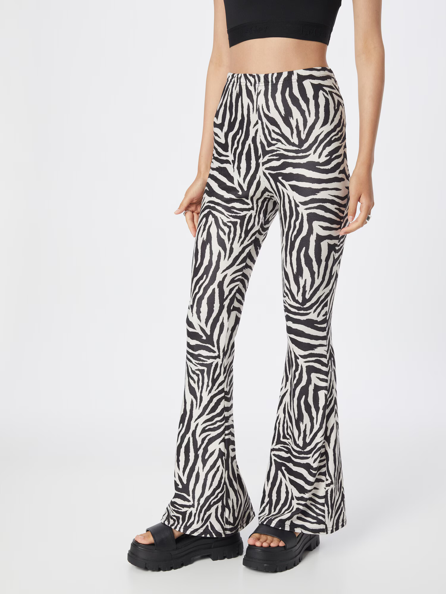 Nasty Gal Pantaloni bej / negru - Pled.ro