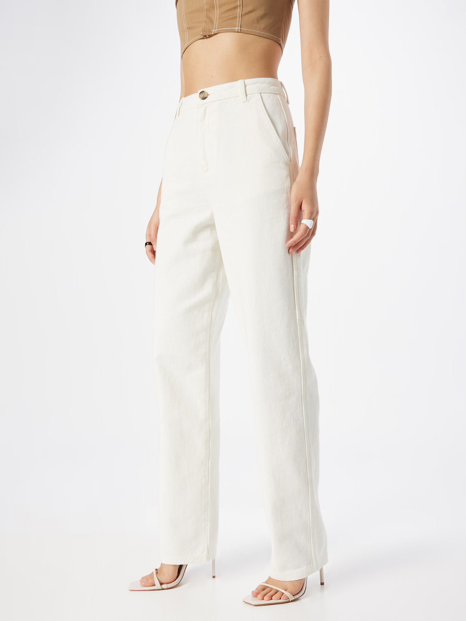 Nasty Gal Pantaloni crem - Pled.ro