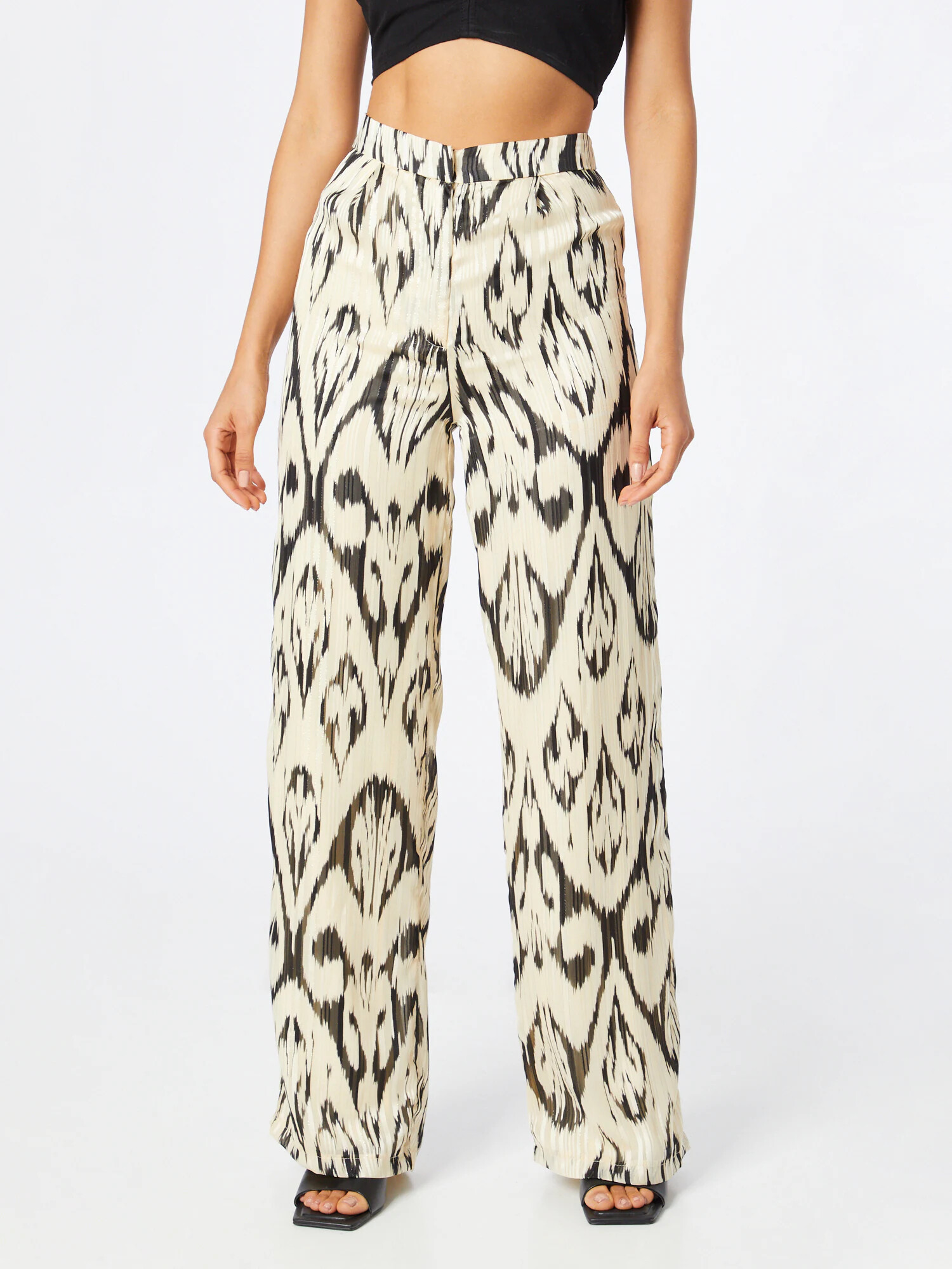 Nasty Gal Pantaloni crem / negru - Pled.ro