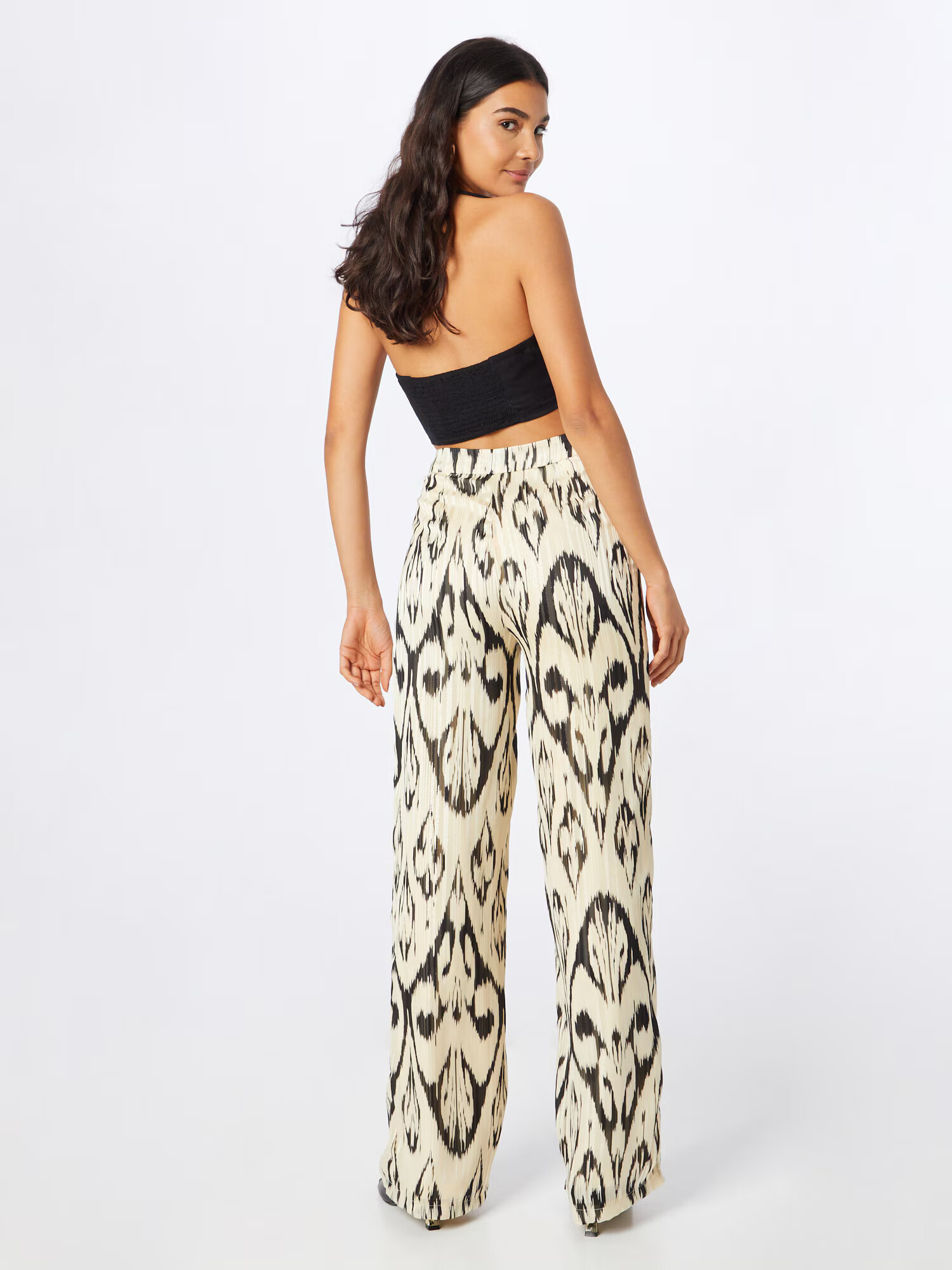 Nasty Gal Pantaloni crem / negru - Pled.ro