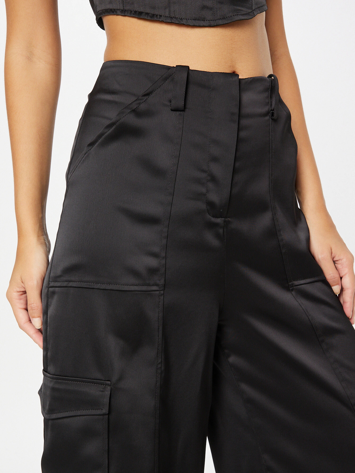 Nasty Gal Pantaloni cu buzunare negru - Pled.ro