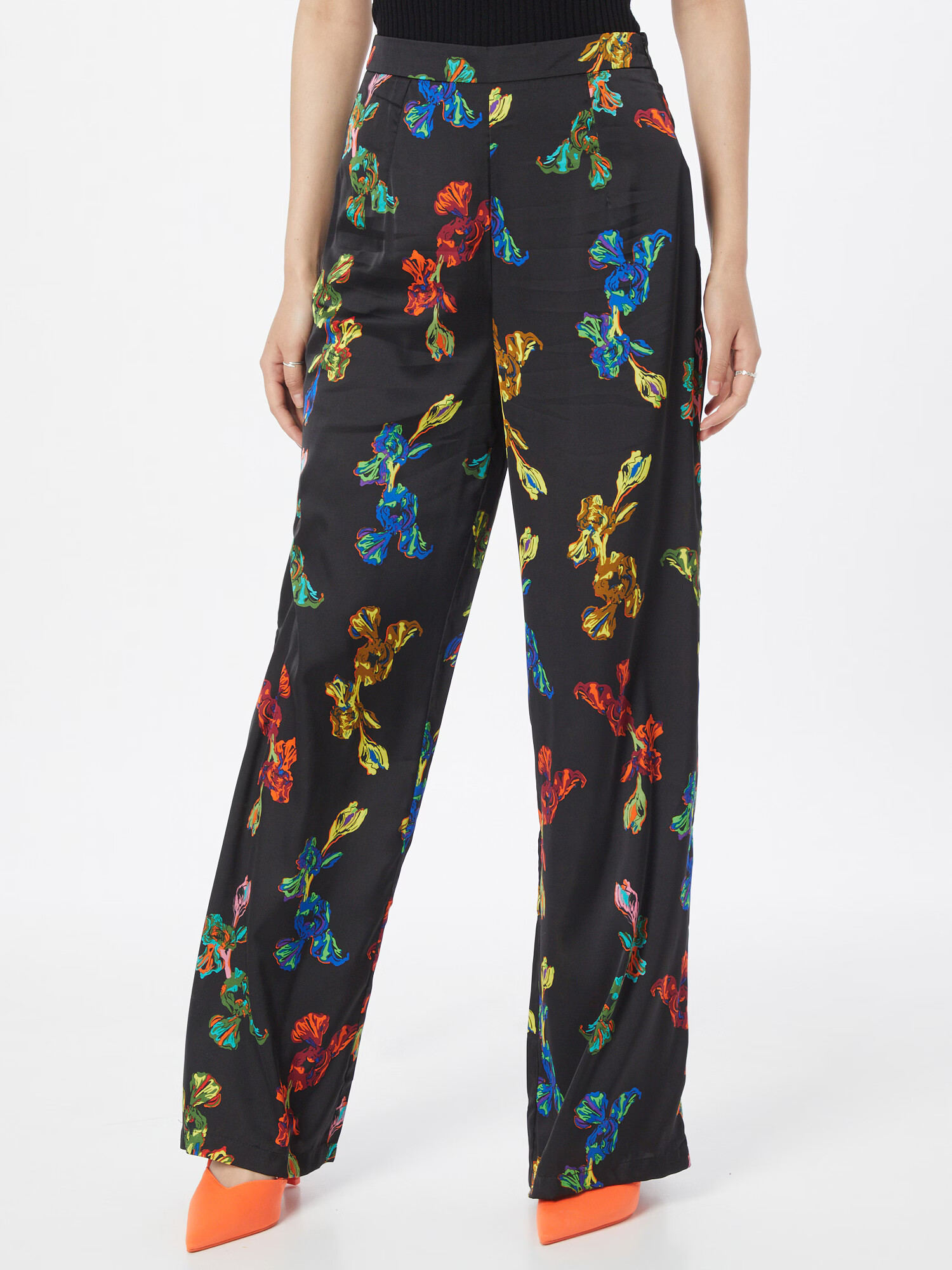 Nasty Gal Pantaloni cutați galben citron / verde / lila / portocaliu / negru - Pled.ro