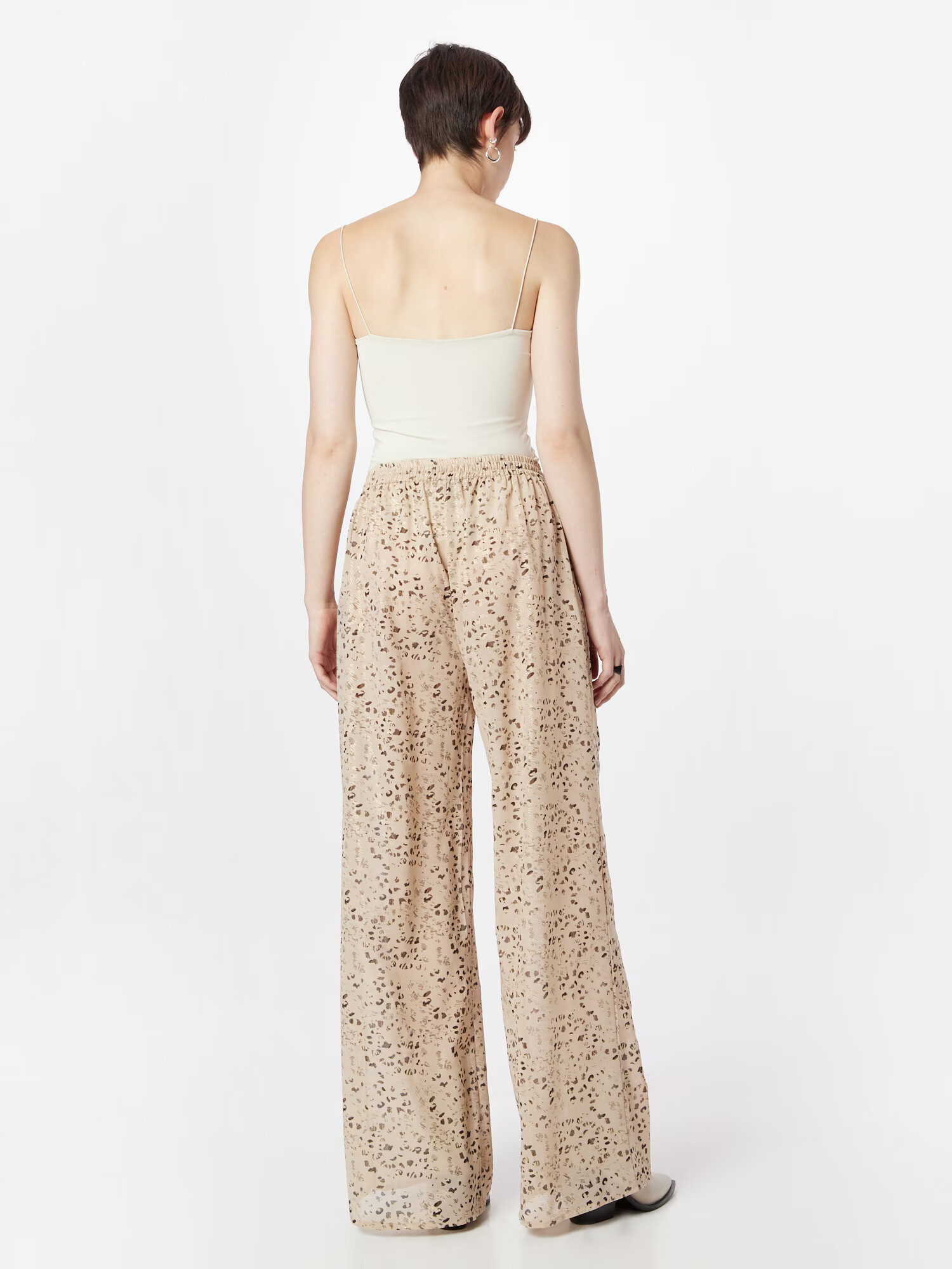 Nasty Gal Pantaloni 'Georgette' maro închis / auriu / grej - Pled.ro