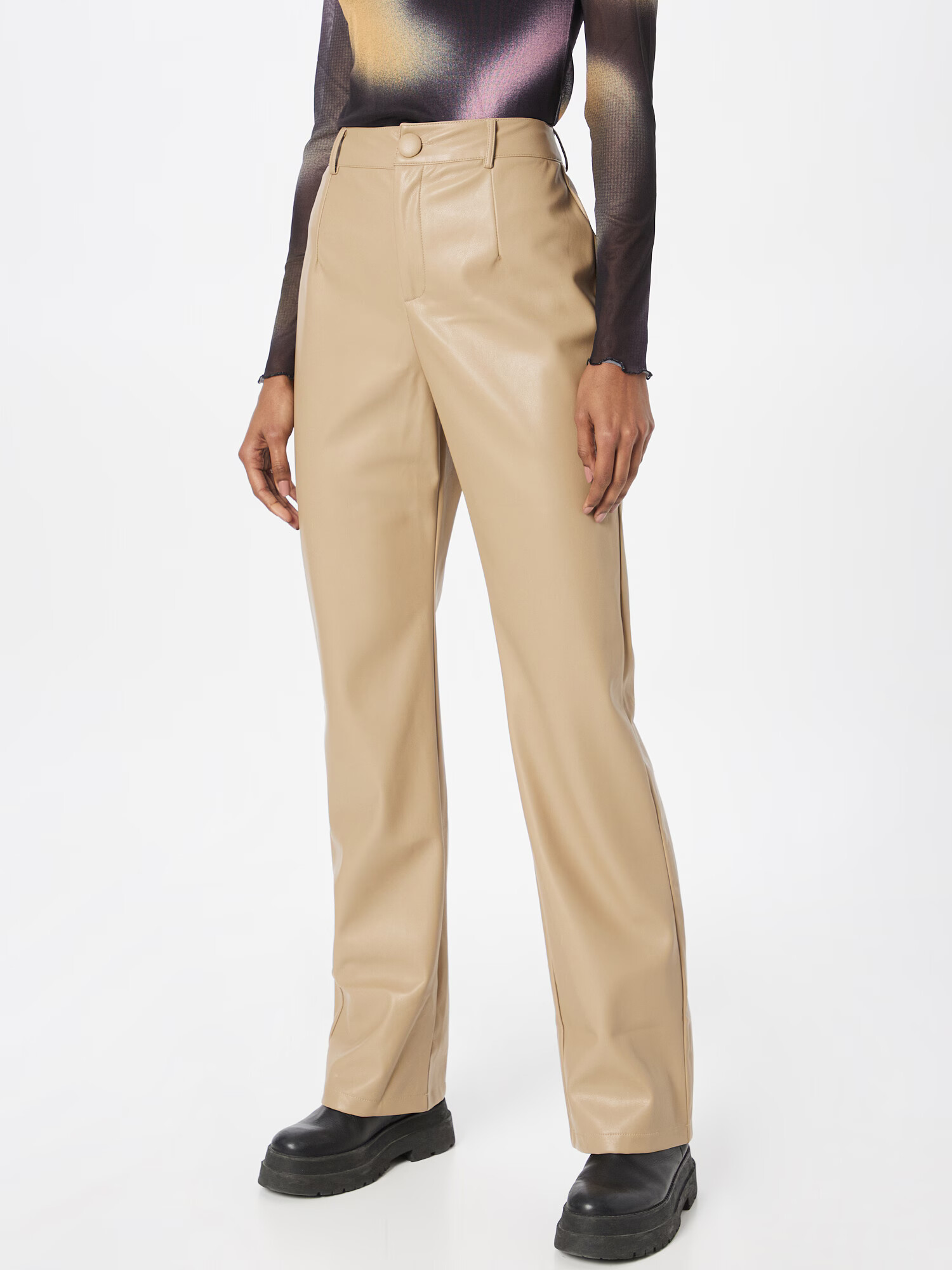 Nasty Gal Pantaloni gri taupe - Pled.ro