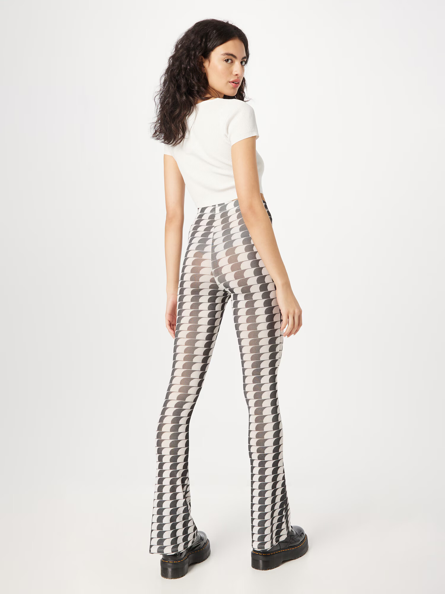 Nasty Gal Pantaloni negru / alb - Pled.ro