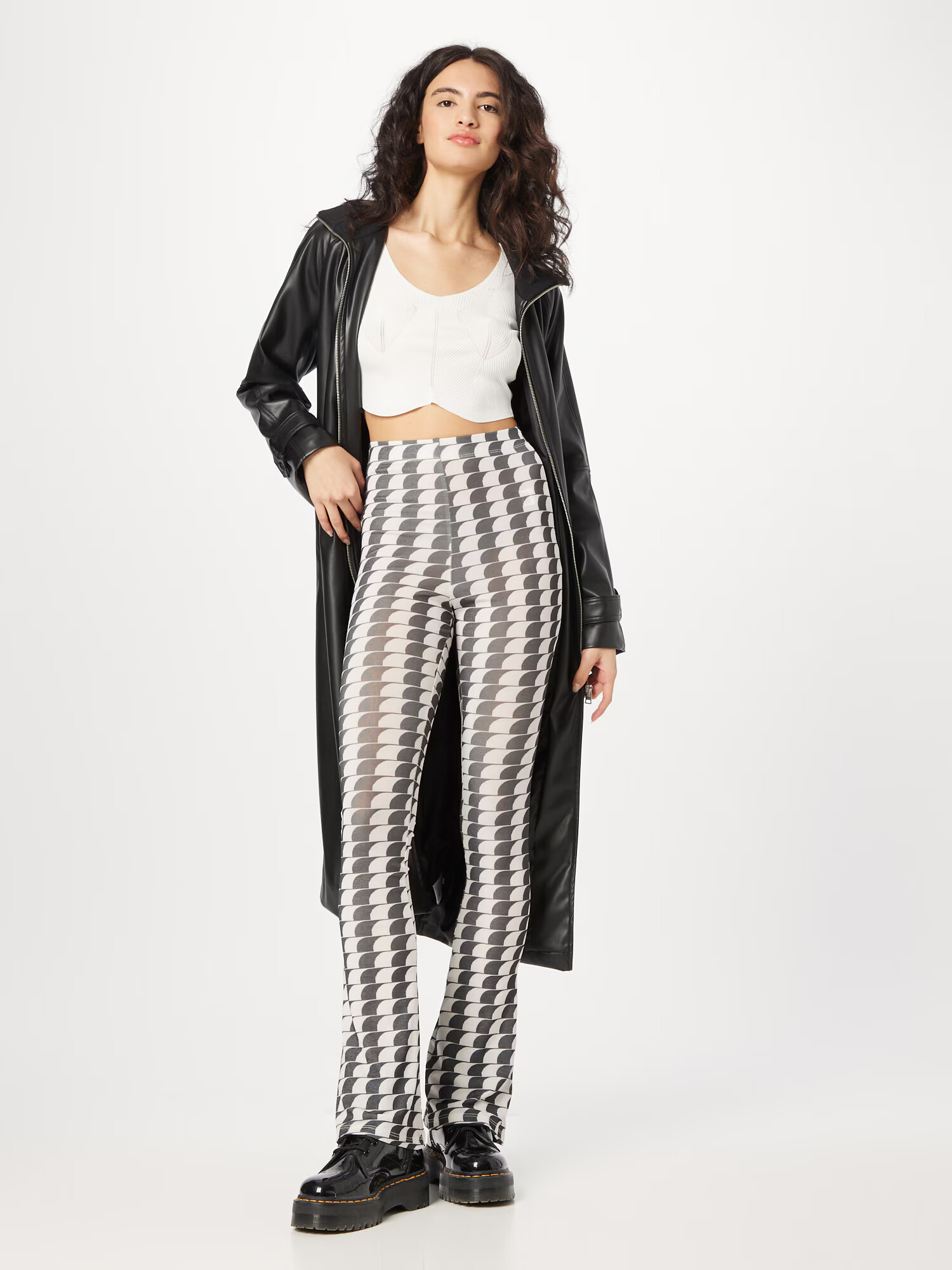 Nasty Gal Pantaloni negru / alb - Pled.ro