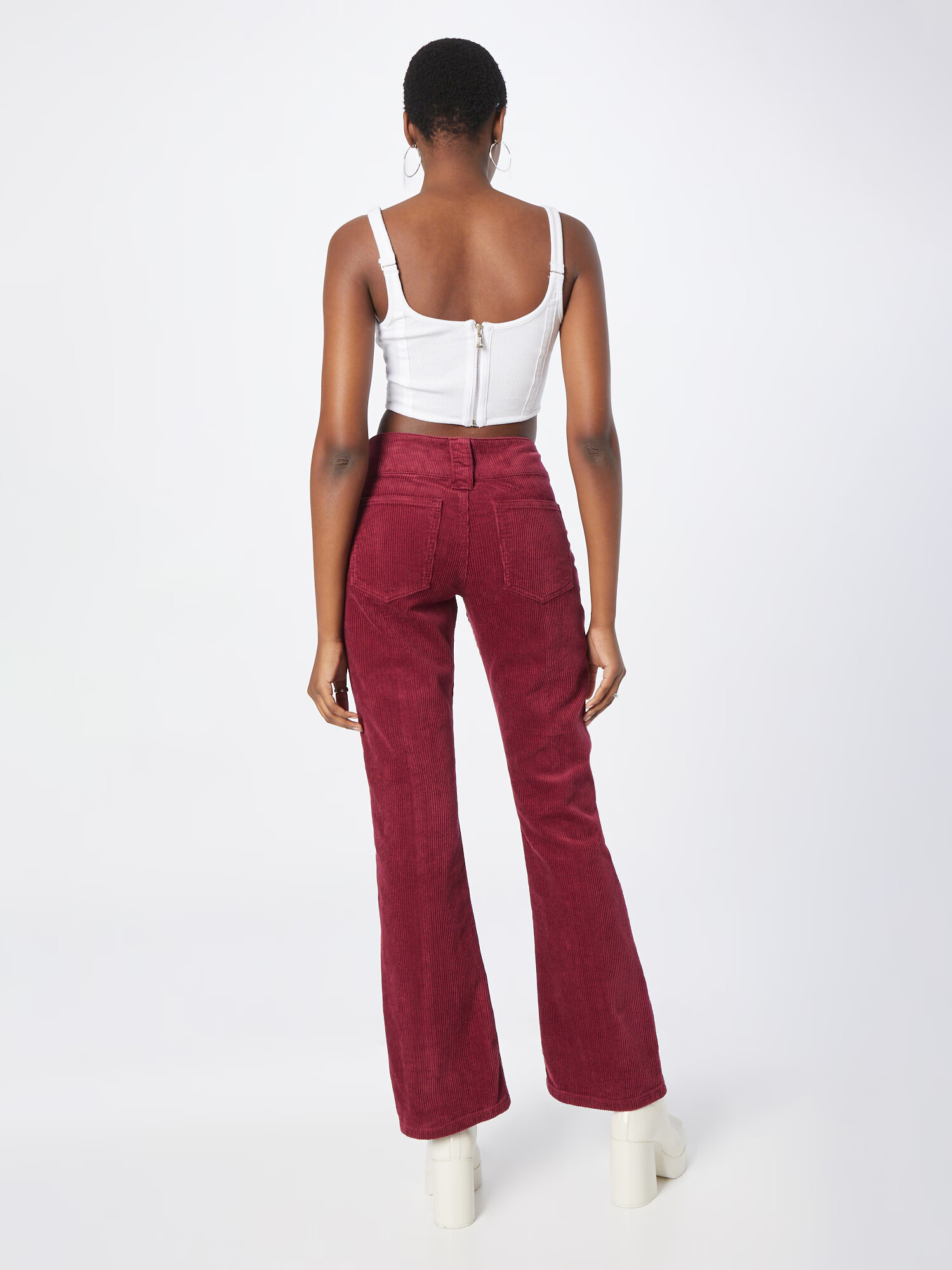 Nasty Gal Pantaloni roșu burgundy - Pled.ro