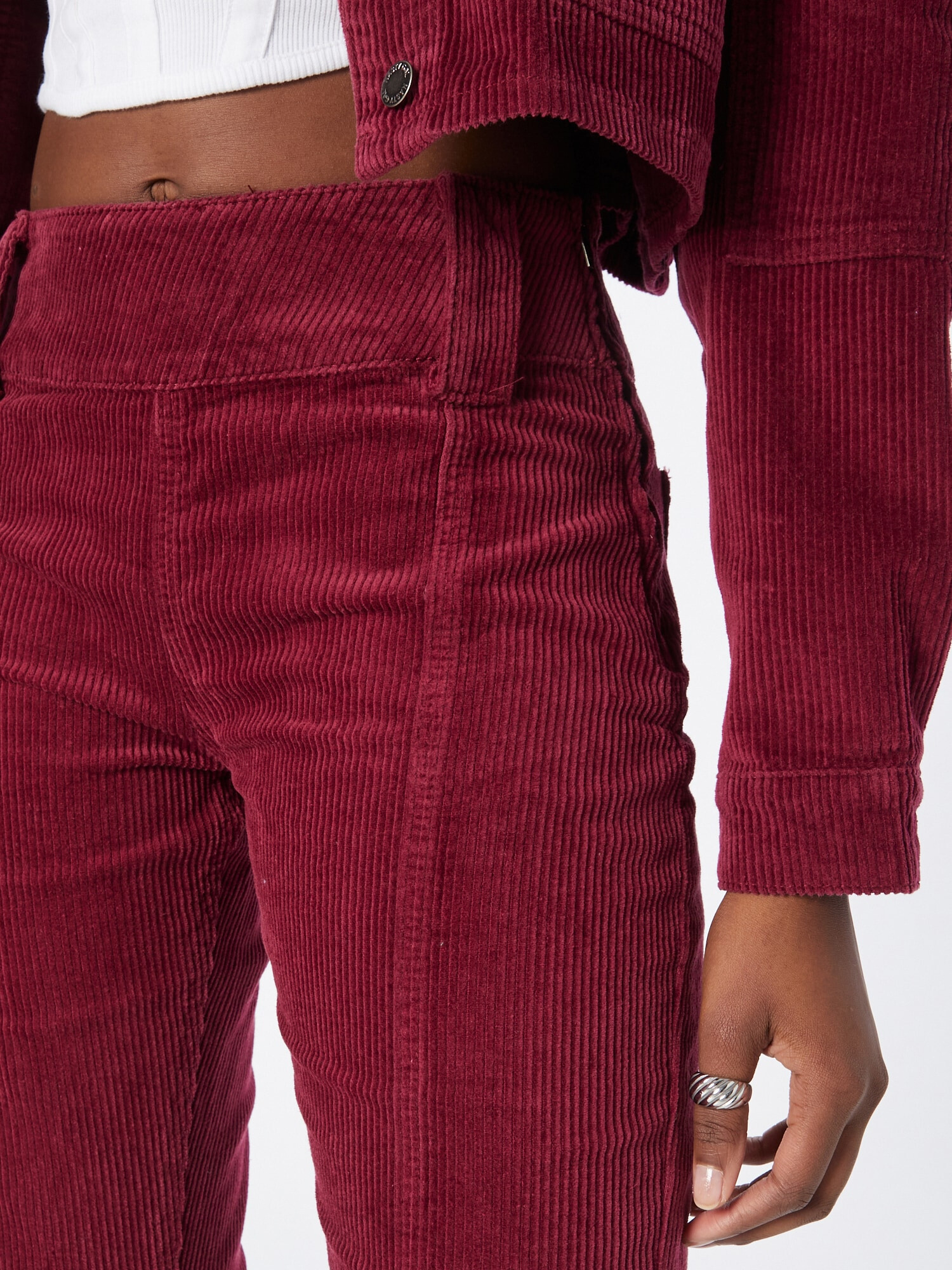 Nasty Gal Pantaloni roșu burgundy - Pled.ro