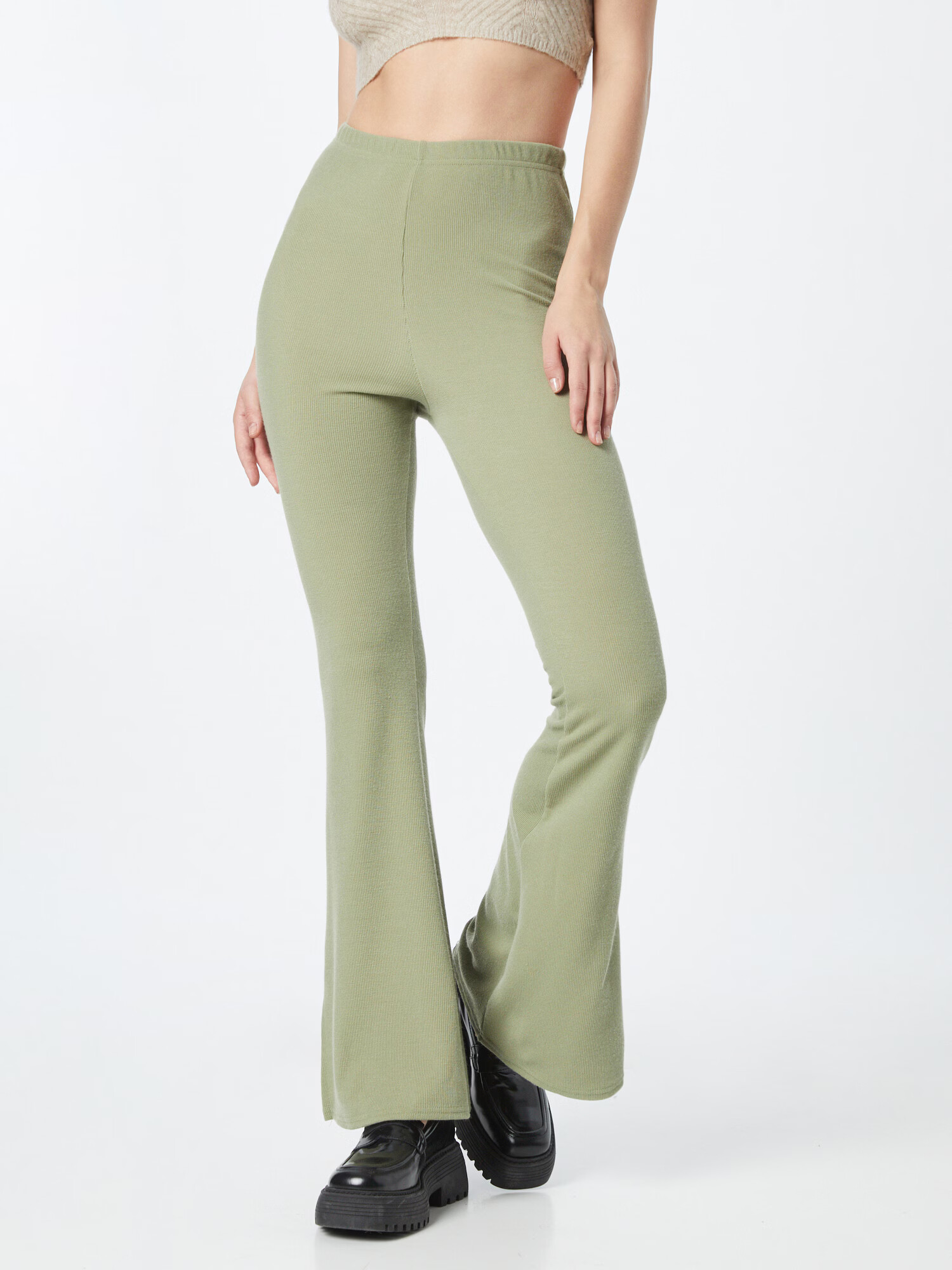 Nasty Gal Pantaloni verde deschis - Pled.ro