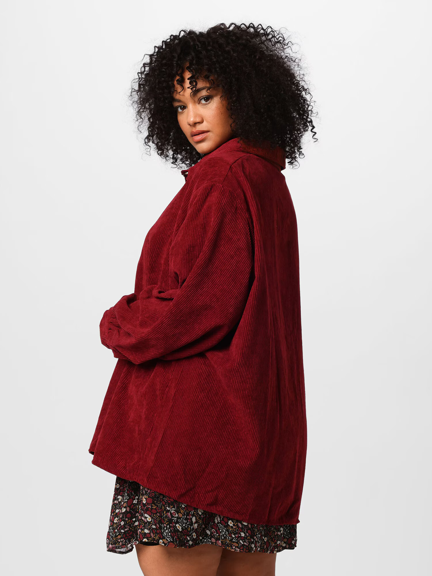 Nasty Gal Plus Bluză roșu burgundy - Pled.ro