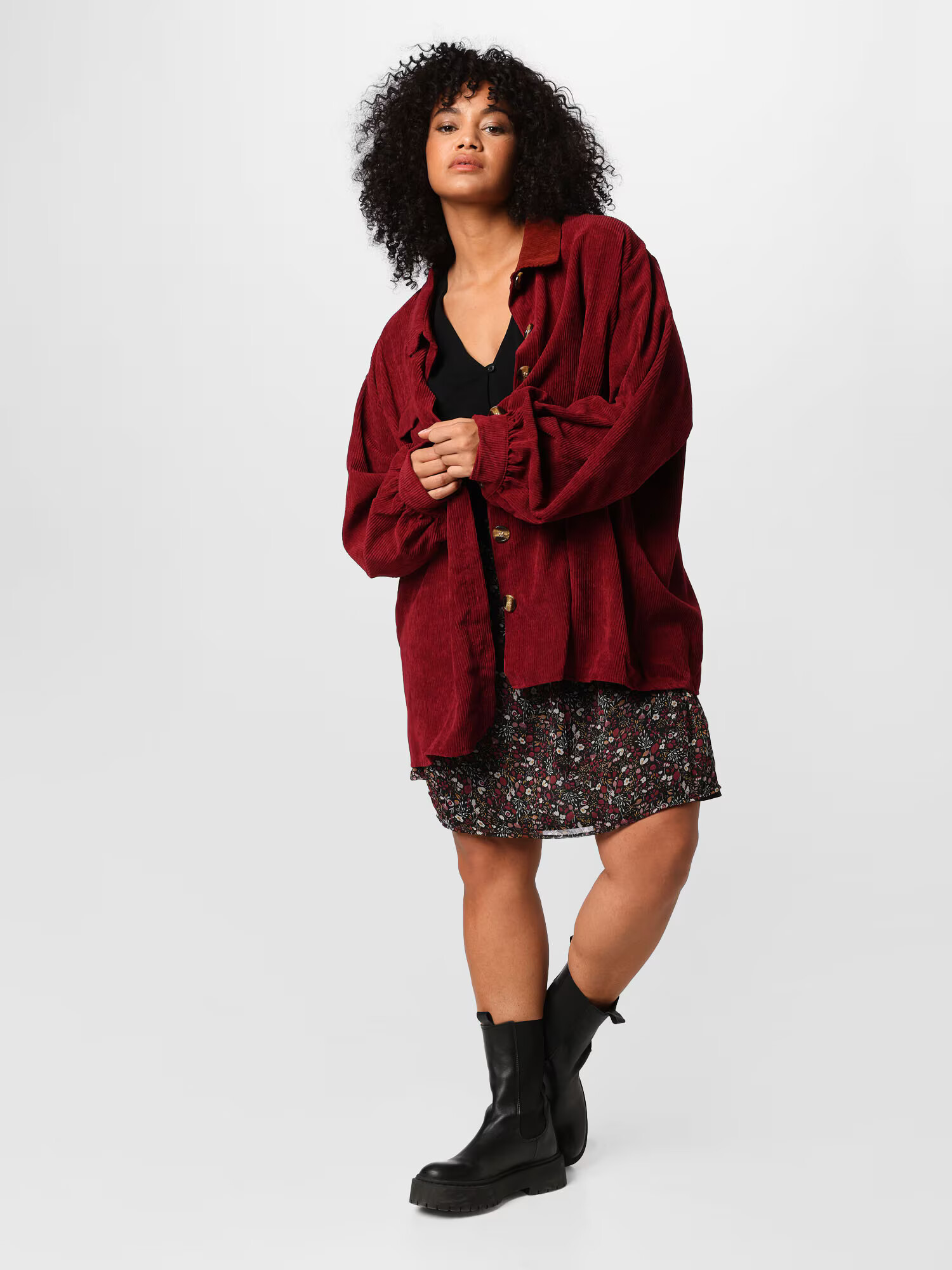 Nasty Gal Plus Bluză roșu burgundy - Pled.ro