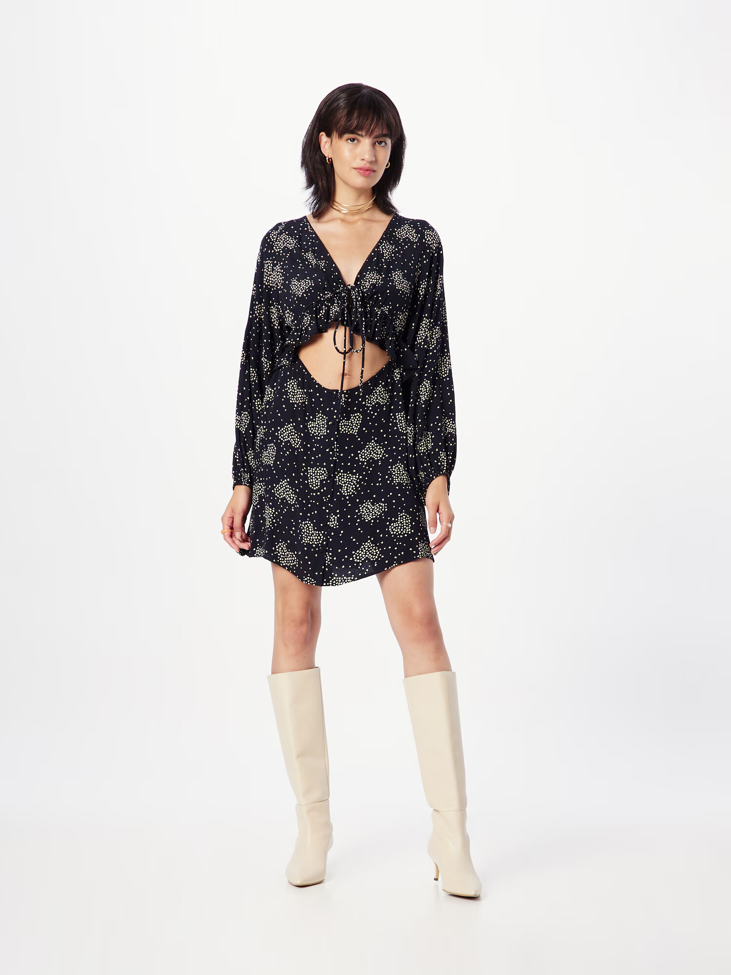 Nasty Gal Rochie bleumarin / alb - Pled.ro