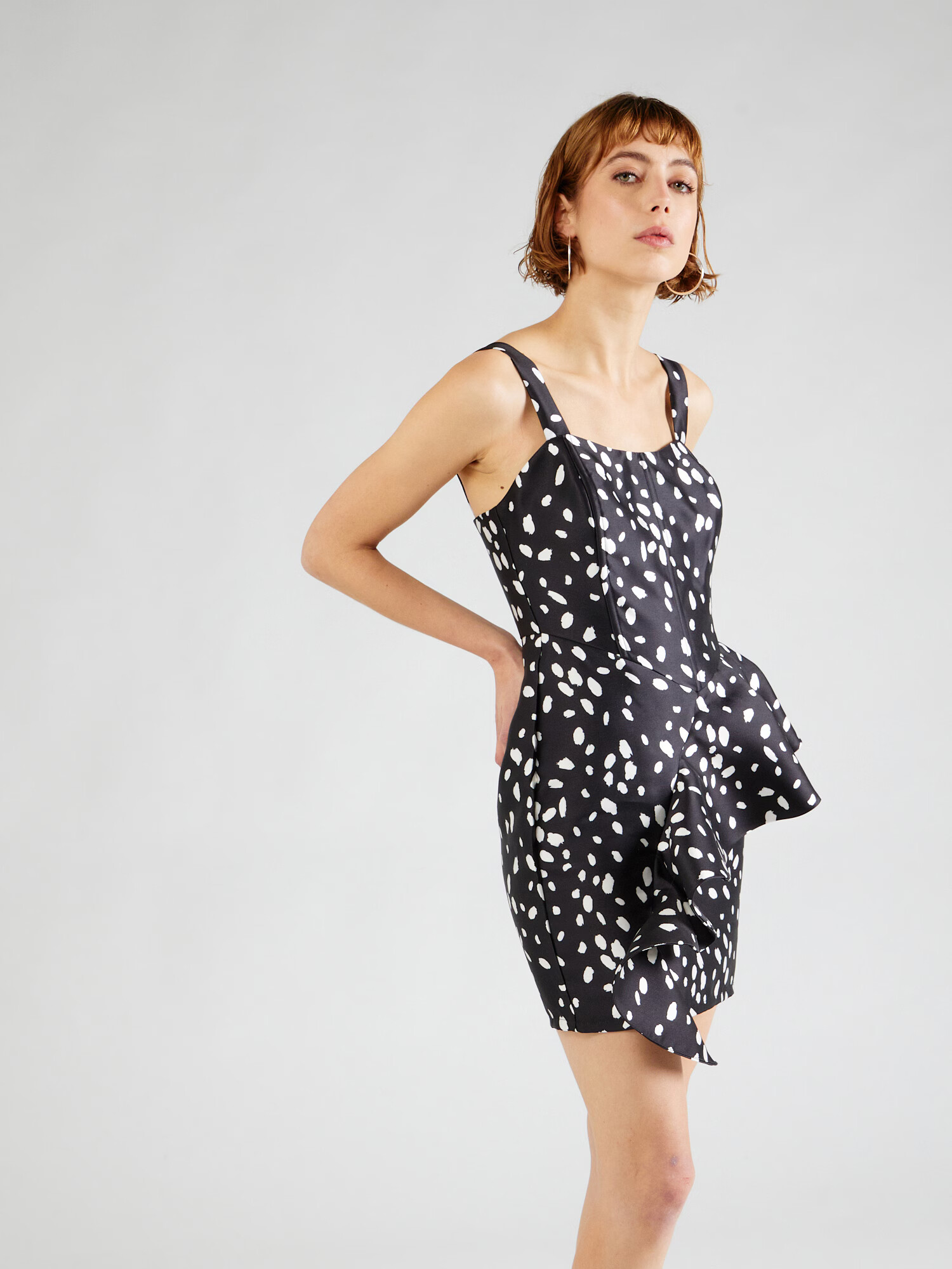 Nasty Gal Rochie de cocktail negru / alb - Pled.ro