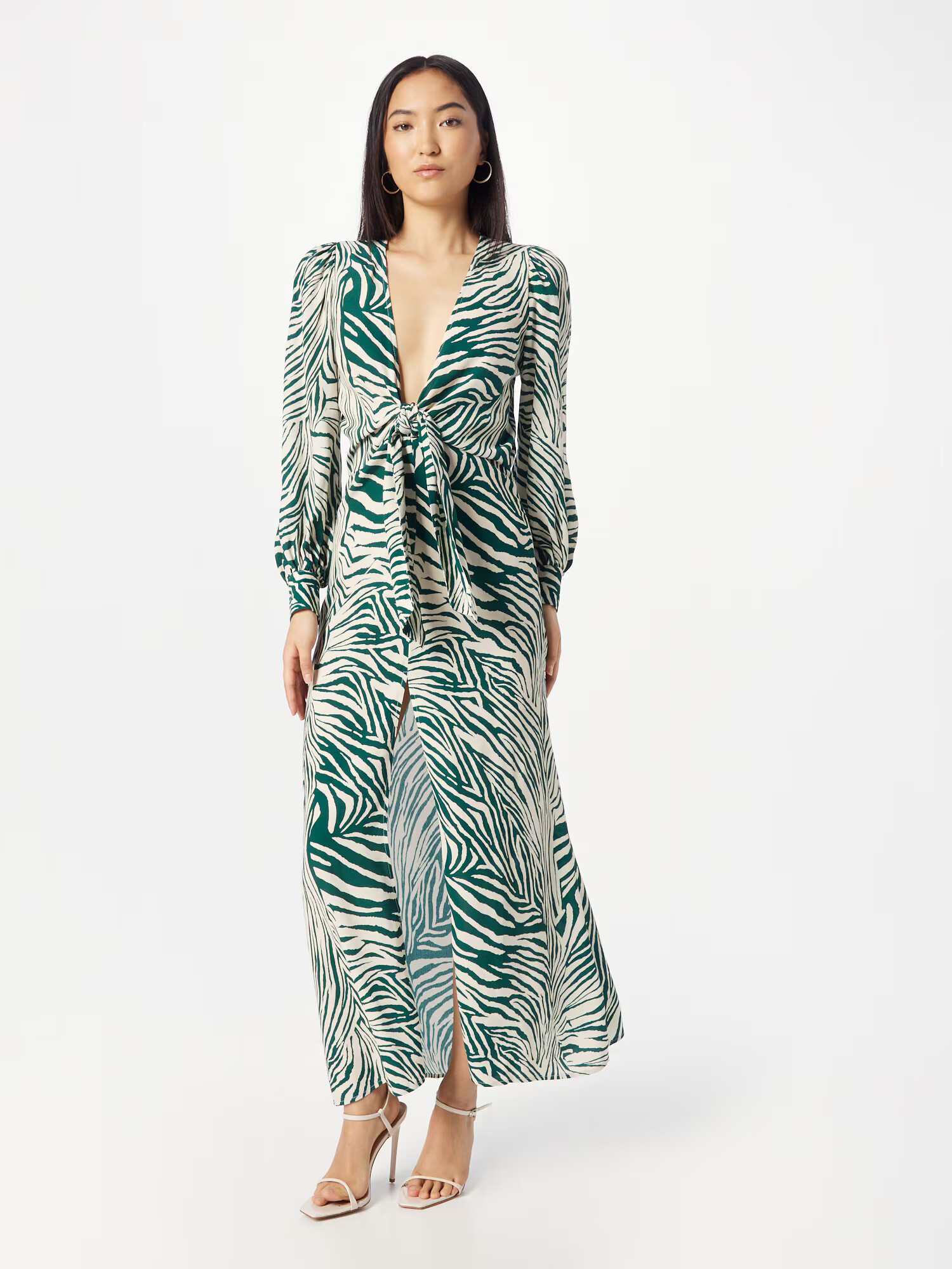 Nasty Gal Rochie ecru / verde - Pled.ro