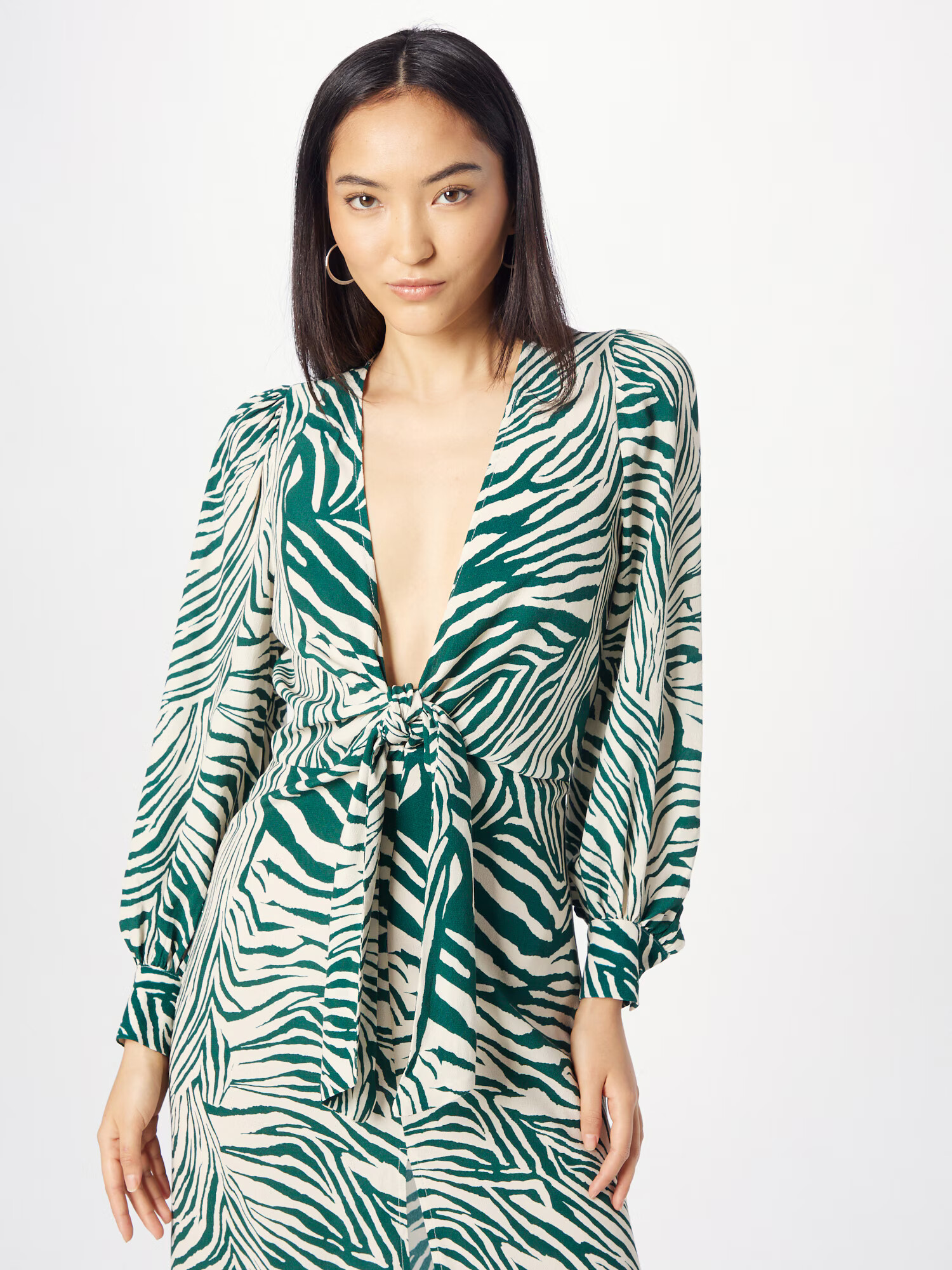 Nasty Gal Rochie ecru / verde - Pled.ro