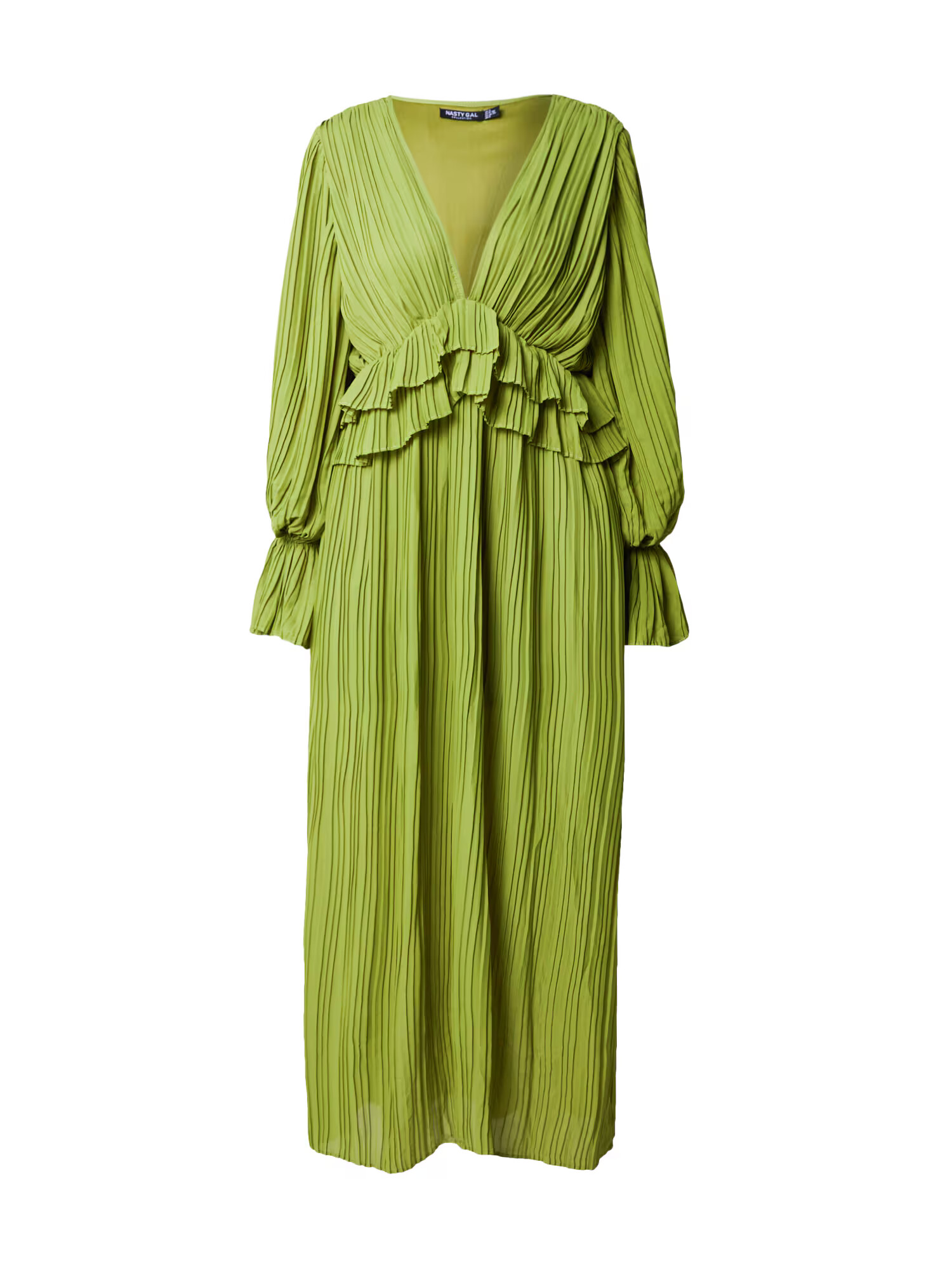 Nasty Gal Rochie 'Frill In Love' verde deschis - Pled.ro