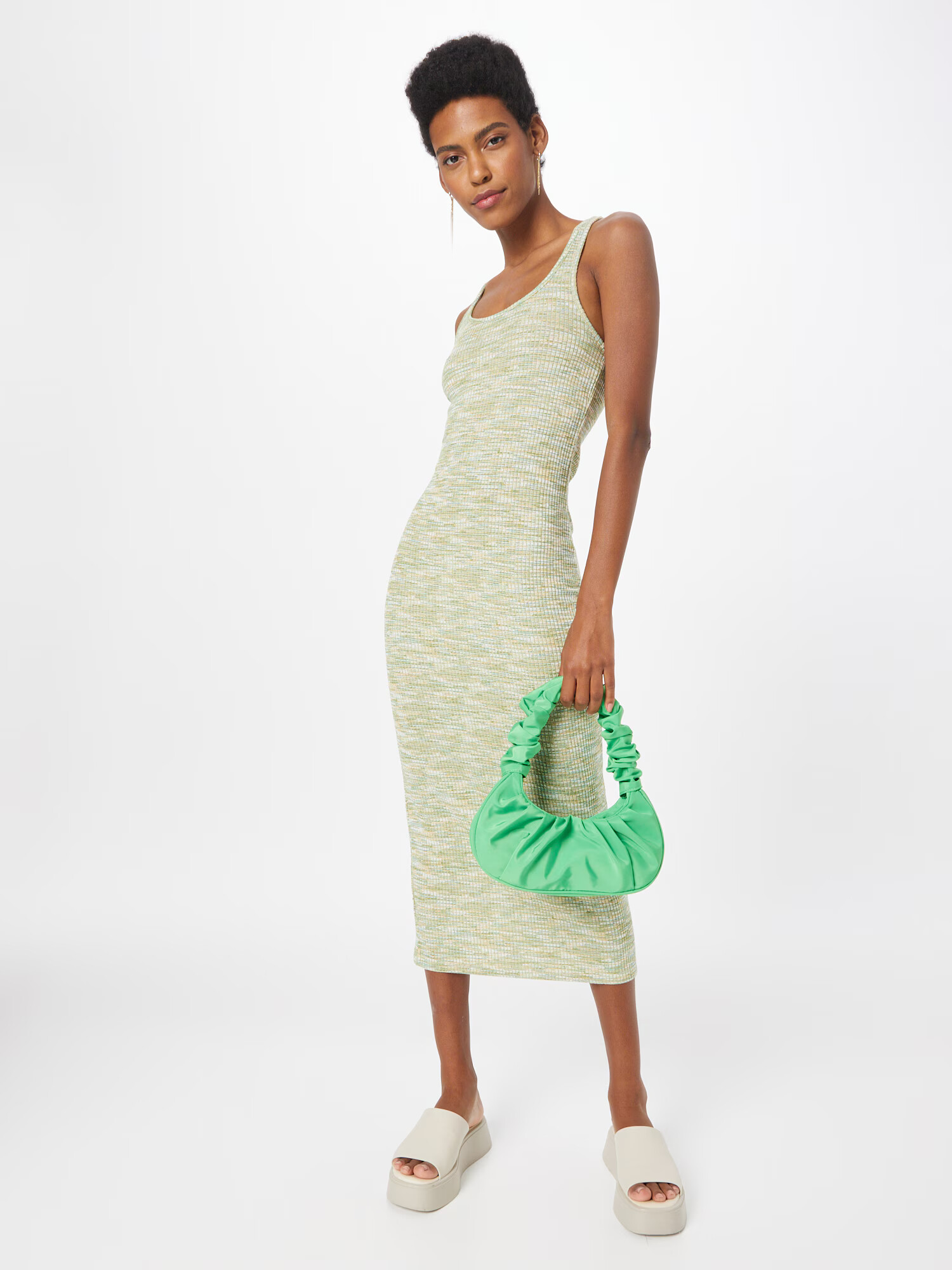 Nasty Gal Rochie turcoaz / verde / oliv / alb - Pled.ro